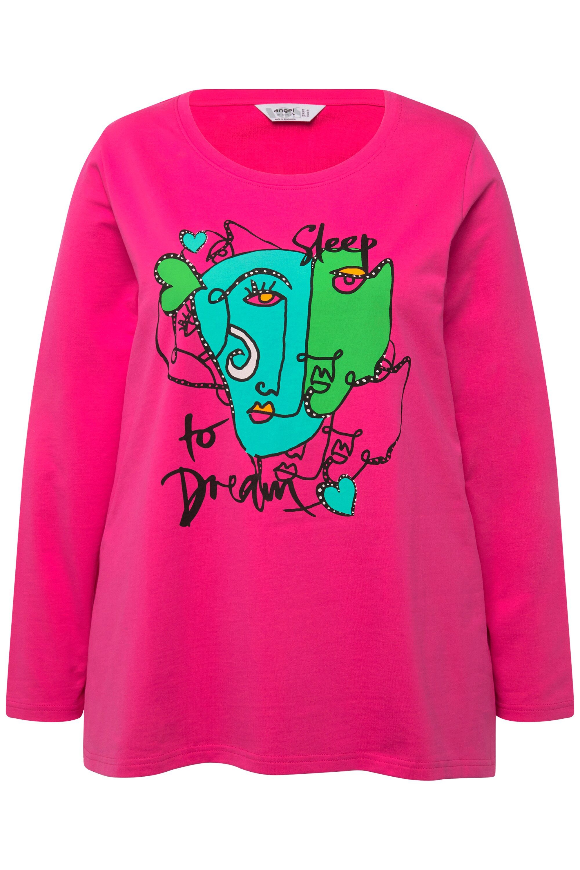 Angel of Style T-Shirt T-Shirt Gesichts-Motiv Rundhals Langarm günstig online kaufen