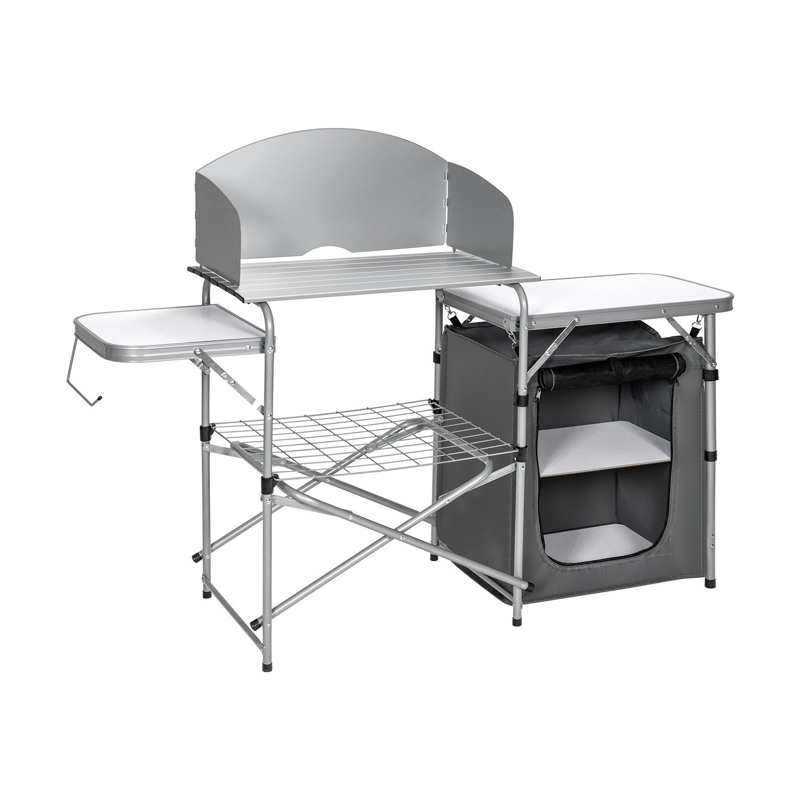 COSTWAY Campingschrank faltbar, Campingküche mit Windschutz