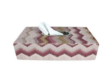 Signature Home Collection Papiertuchbox Taschentücherbox mit Zickzack Muster Metallgriff bunt gemustert (1 St), abwischbar, pflegeleicht