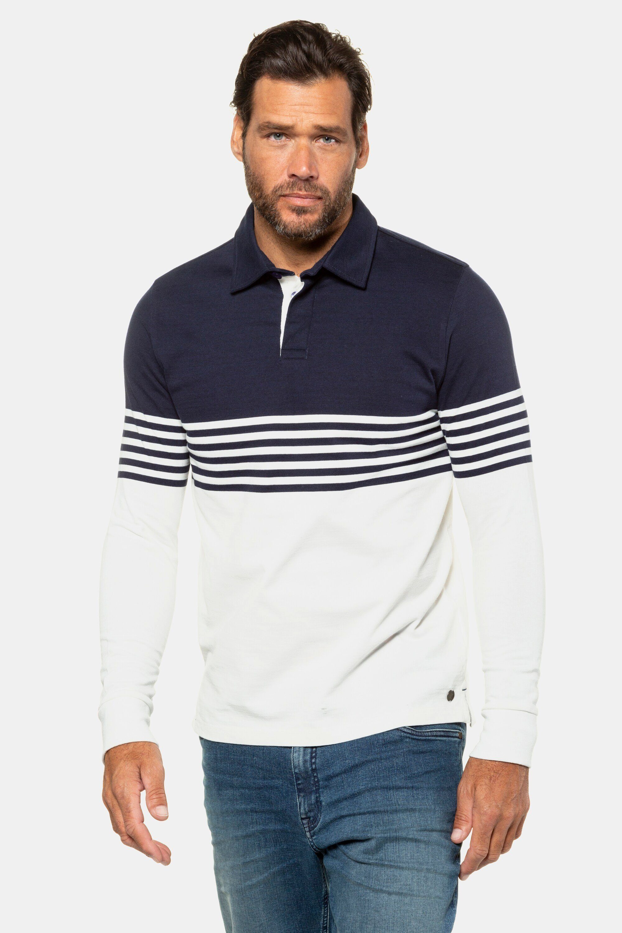 JP1880 Rugbyshirt bis 7XL Rugby-Sweater mit Ringeln Seitenschlitze