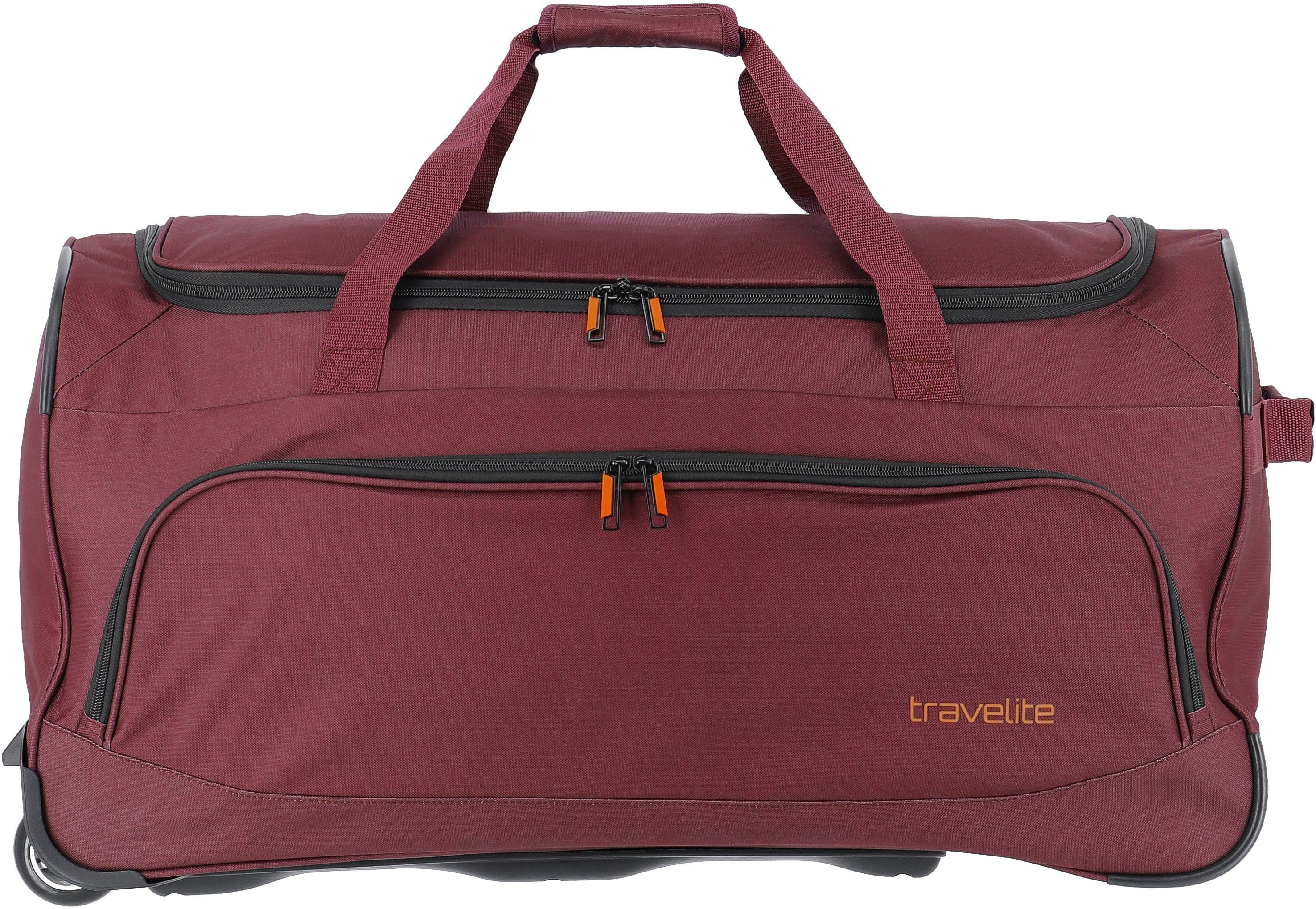 travelite Reisetasche Basics Fresh, 71 cm, schwarz, Duffle Bag Reisegepäck Reisebag mit Rollen