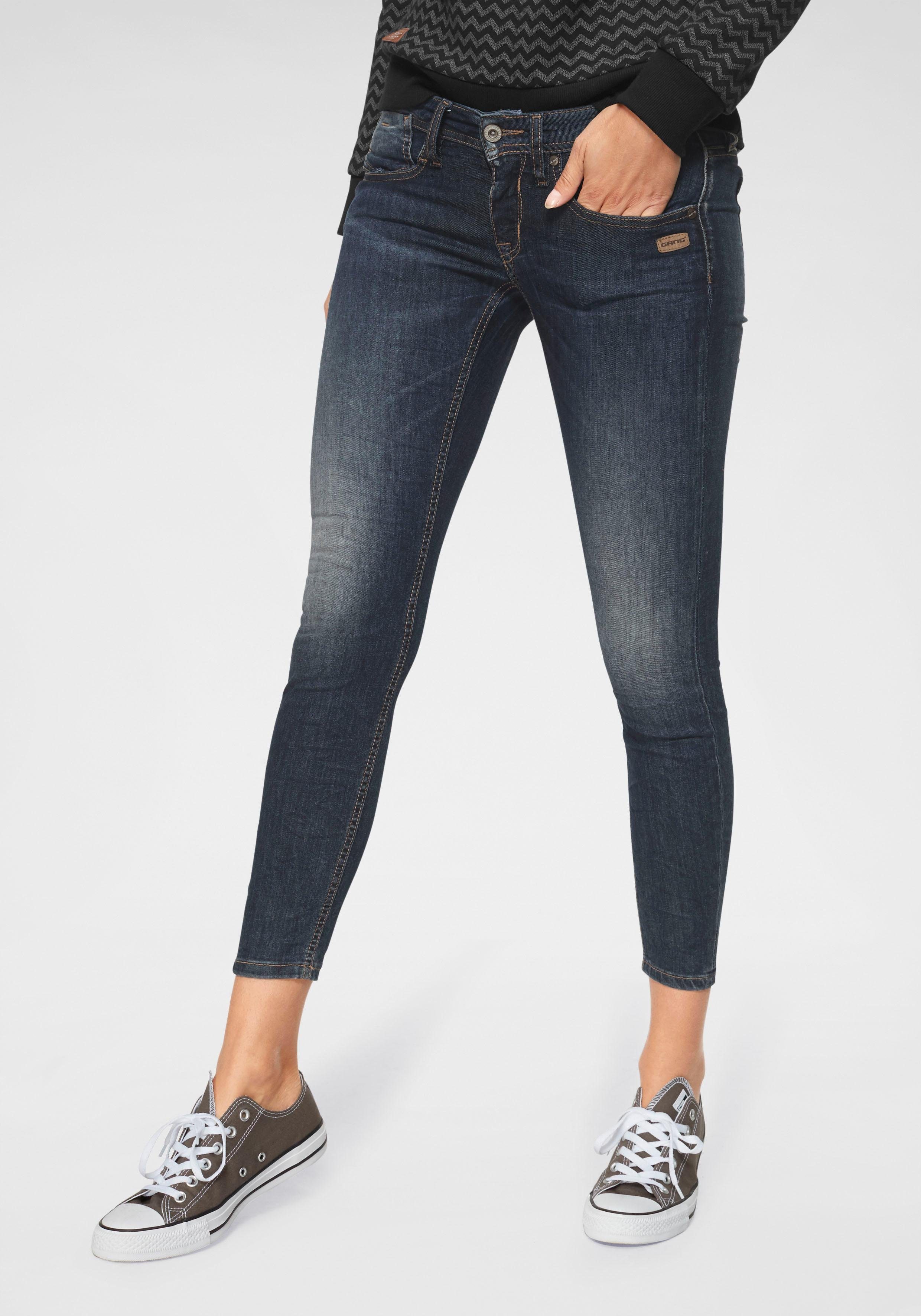 GANG Skinny-fit-Jeans Flanking-Style, niedriger Knöchellanger mit 94Faye Leibhöhe im Skinny-fit