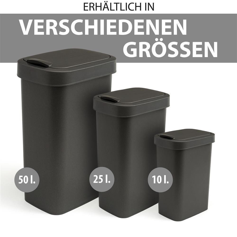 Hausfelder Mülleimer Abfalleimer 25 Liter mit Klapp.Schwingdeckell, 2er Set, 2x25 l, Made in Germany, mit Klapp- und Schwingdeckel, robuste Konstruktion – Bild 5 von 5