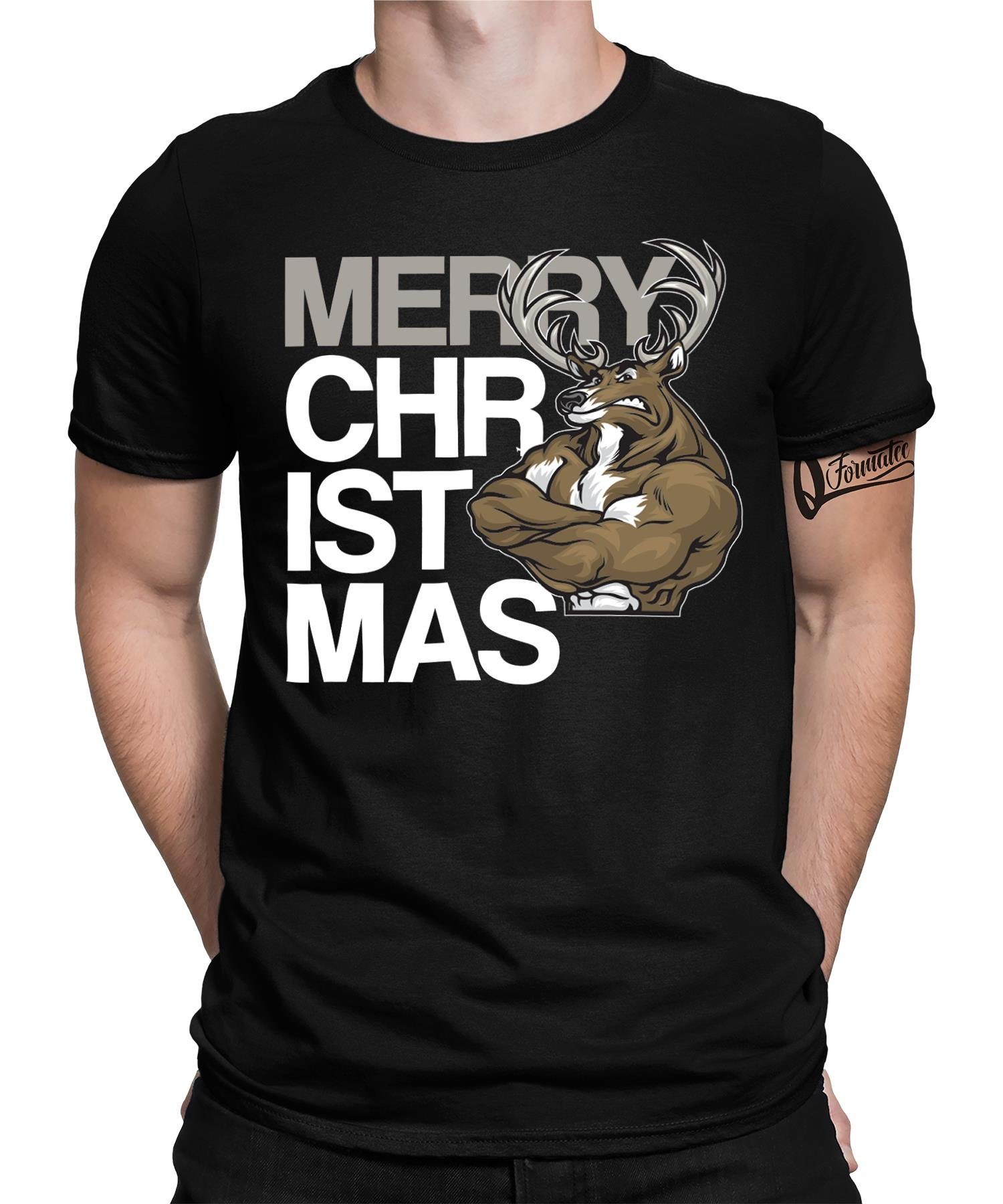 Quattro Rentier Gym Herren Formatee Merry Christmas T-Shirt Kurzarmshirt Fitness (1-tlg)