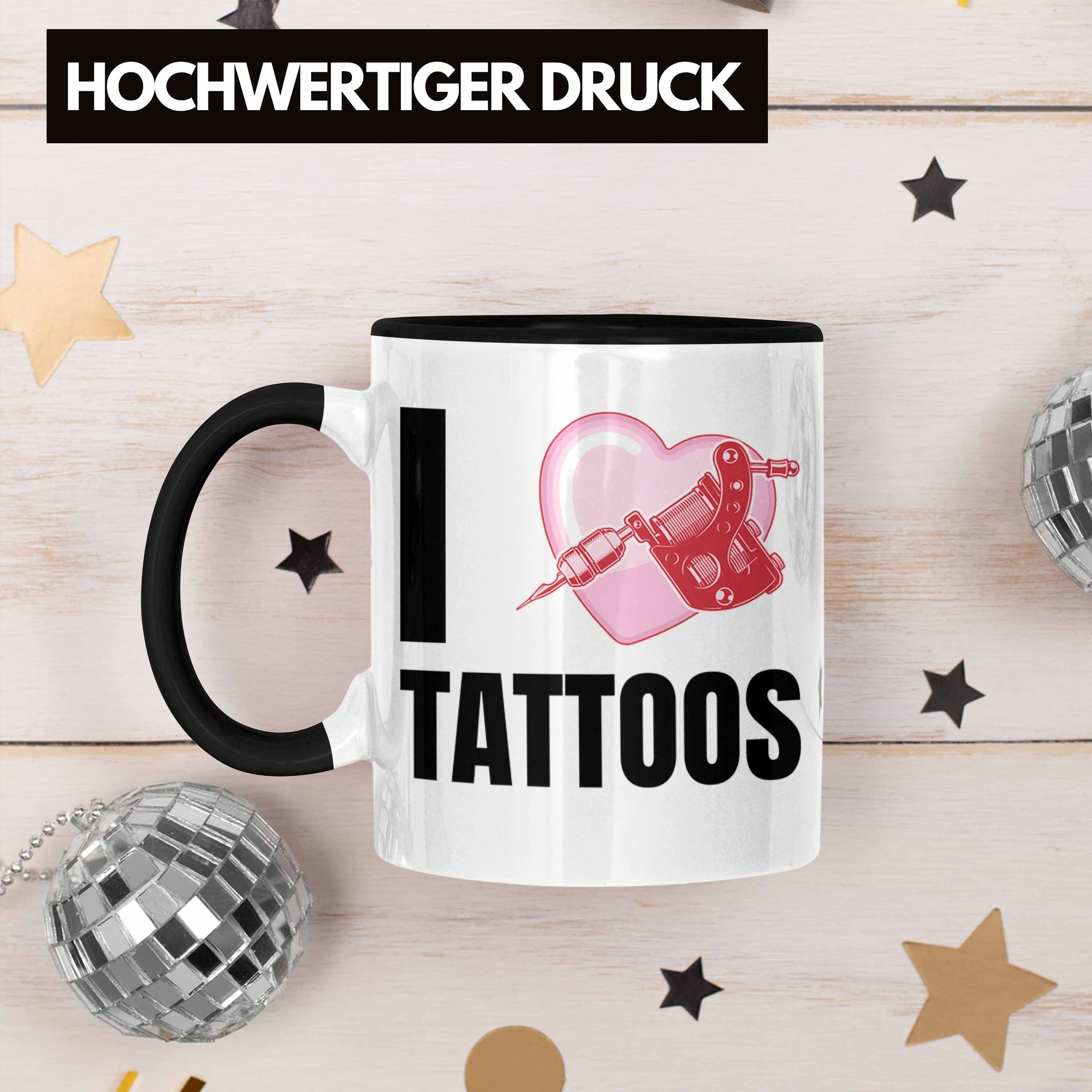 Trendation Trendation Love - Tattoowierer Tasse Tasse Spruch Frauen I Geschenk Tattoos Schwarz Männer Geschenkidee Tattoowiererin