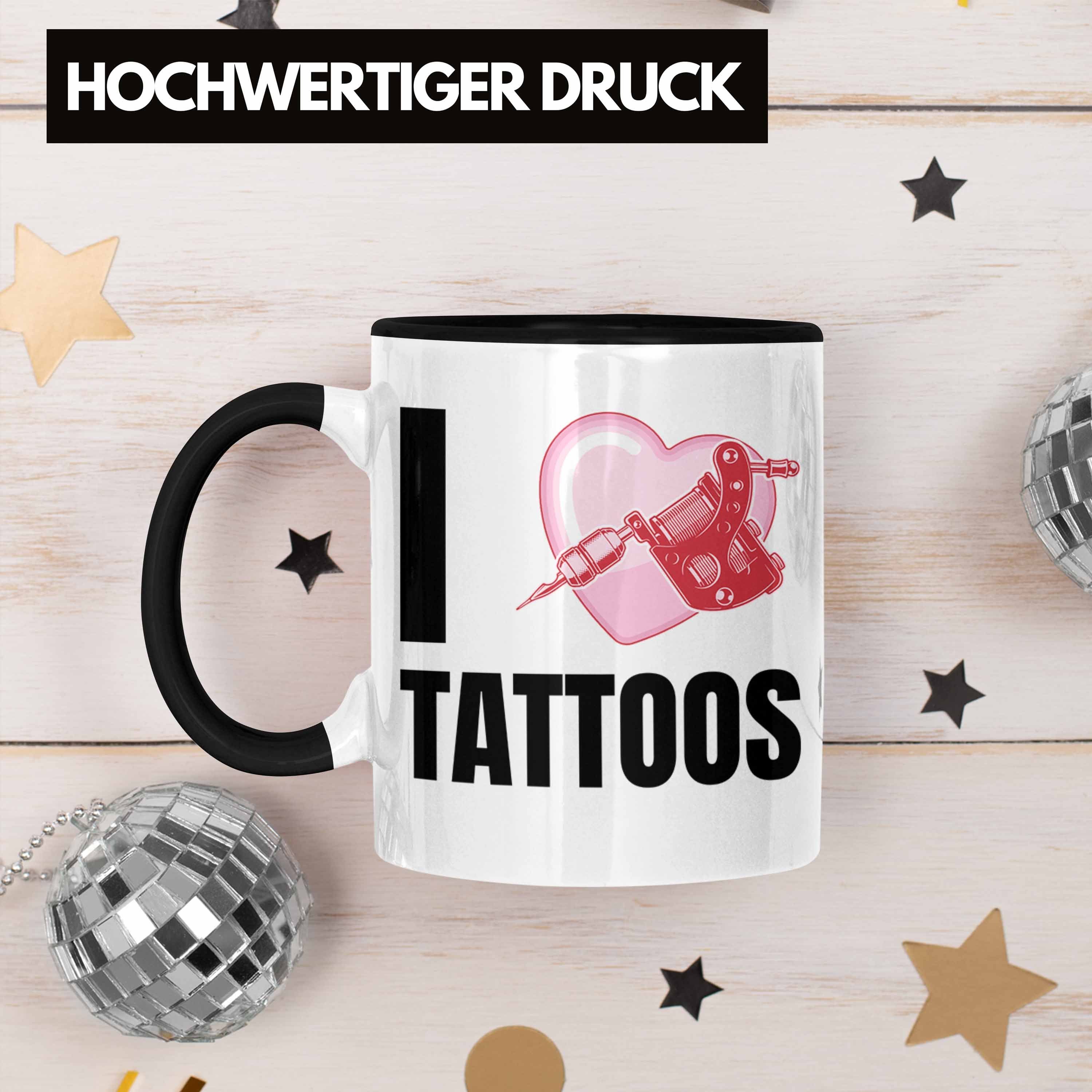 Trendation Tasse Trendation - Tattoowierer Spruch Geschenk Frauen Love Schwarz Tattoos Geschenkidee Tattoowiererin Tasse I Männer