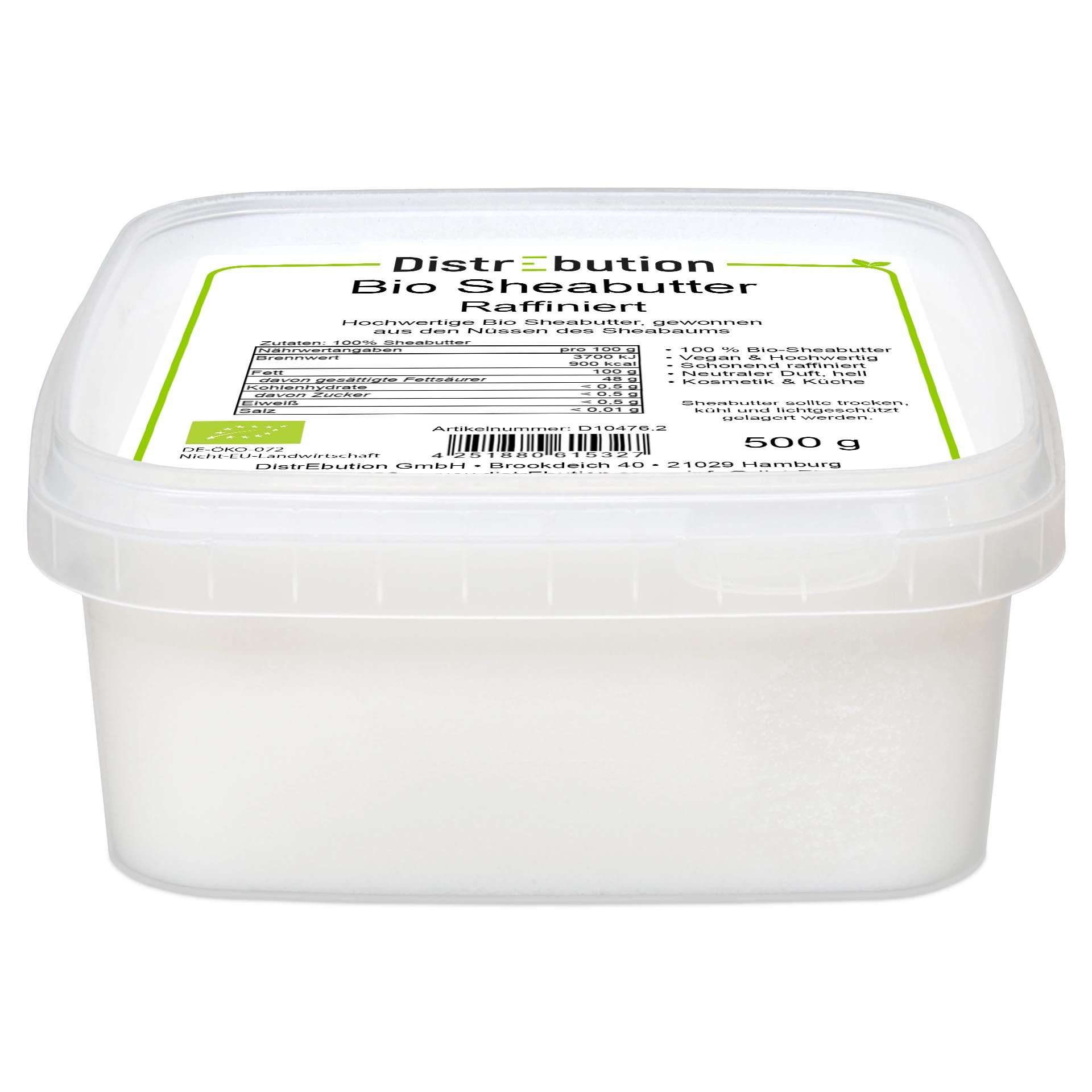 DistrEbution Backzutat Bio Sheabutter, 100% rein, für Hautpflege, Haarpflege, DIY Kosmetik & Lebensmittel