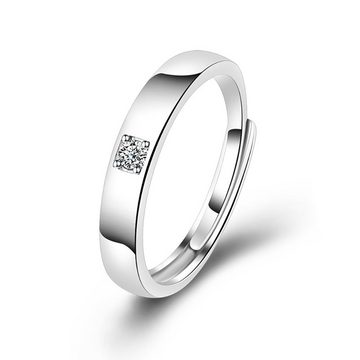 AquaBreeze Partnerring 925 Silber Ring, Männer und Frauen Paar Ring (1-tlg., Cubic Zirkonia Verlobungsring), Größe einstellbar