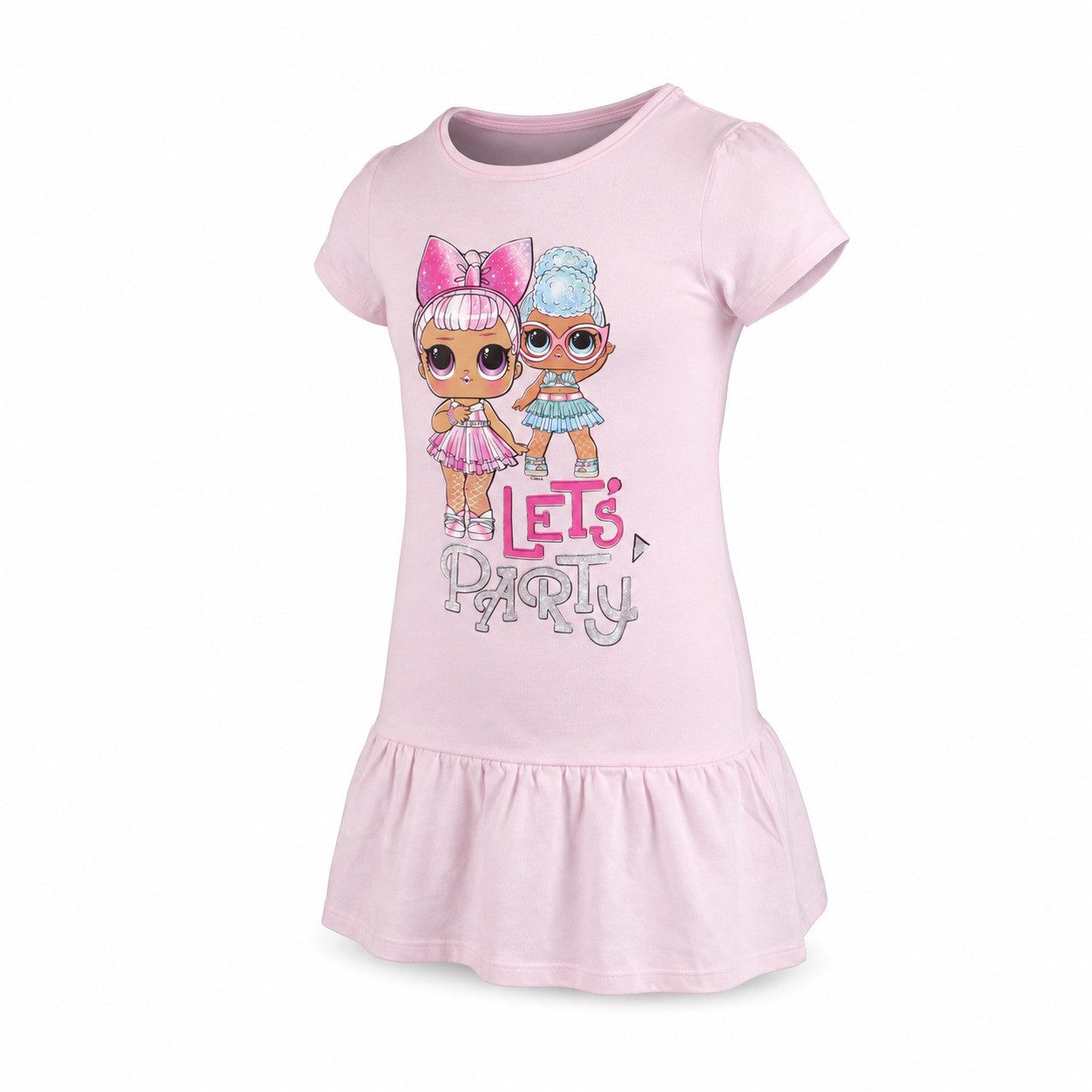 L.O.L. SURPRISE! Sommerkleid LOL Surprise Kinder Sommerkleid Kleid kurz Rosa Gr. 104 100% Baumwolle