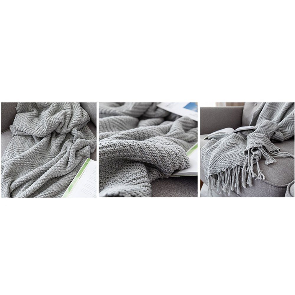 Decke FELIXLEO Doppelbett Überwurf Premium grau Tagesdecke für Sofa 130*170cm, Baumwolle