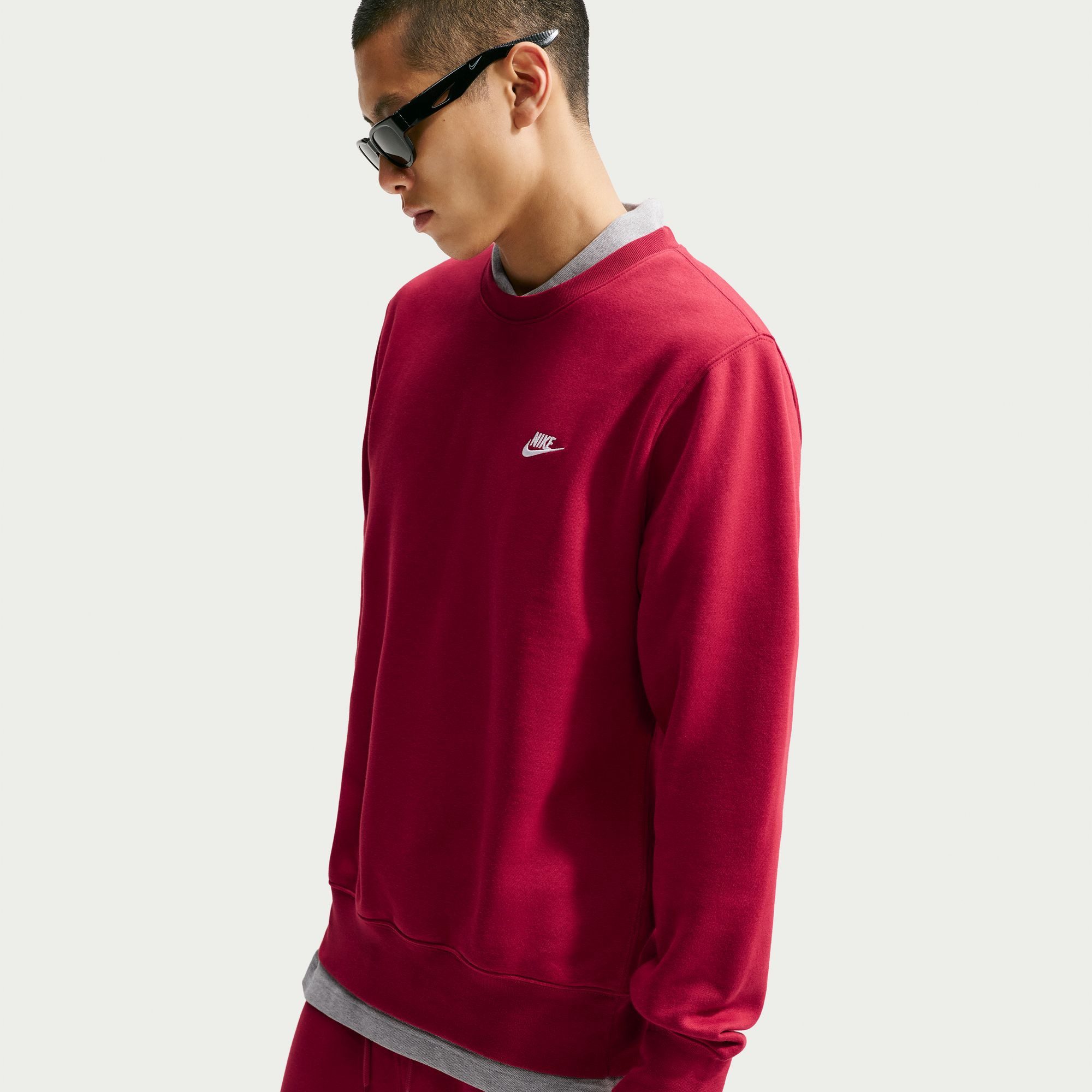 Nike Sportswear Sweatshirt M NK CLUB BB CREW kurzärmelige Ausführung, mit Rundhalsausschnitt, aus Jersey-Material