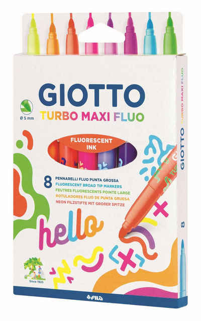 GIOTTO Tintenfeinschreiber GIOTTO F453800 Faserschreiberetui Maxi Fluo - 6 fluoreszierenden Farbe