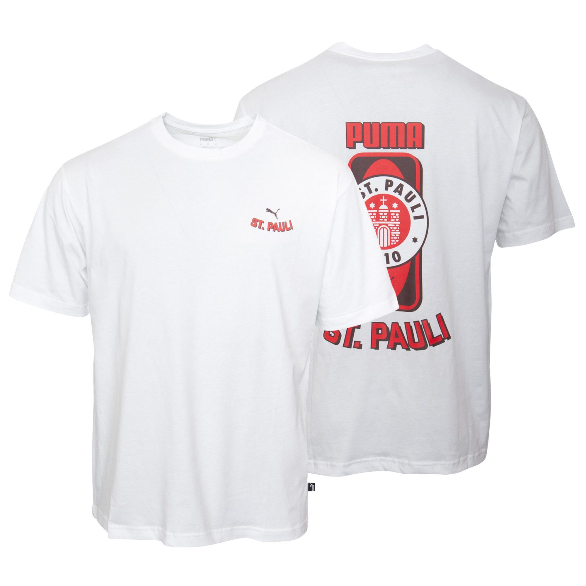 FC St. Pauli T-Shirt FC St. Pauli - PUMA T-Shirt "Graphic" mit Rückenprint - weiß
