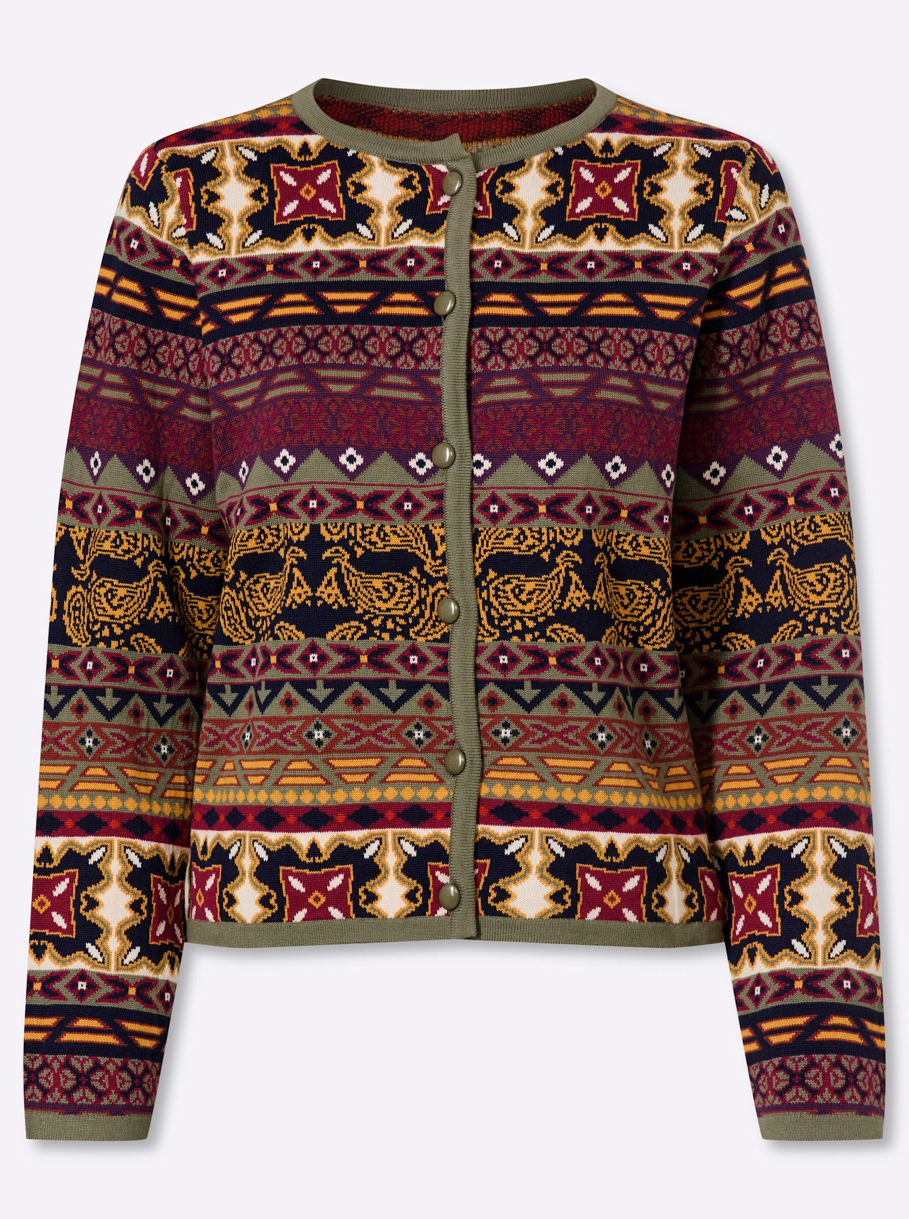 Strickjacke Strickjacke Langarm Jacquard