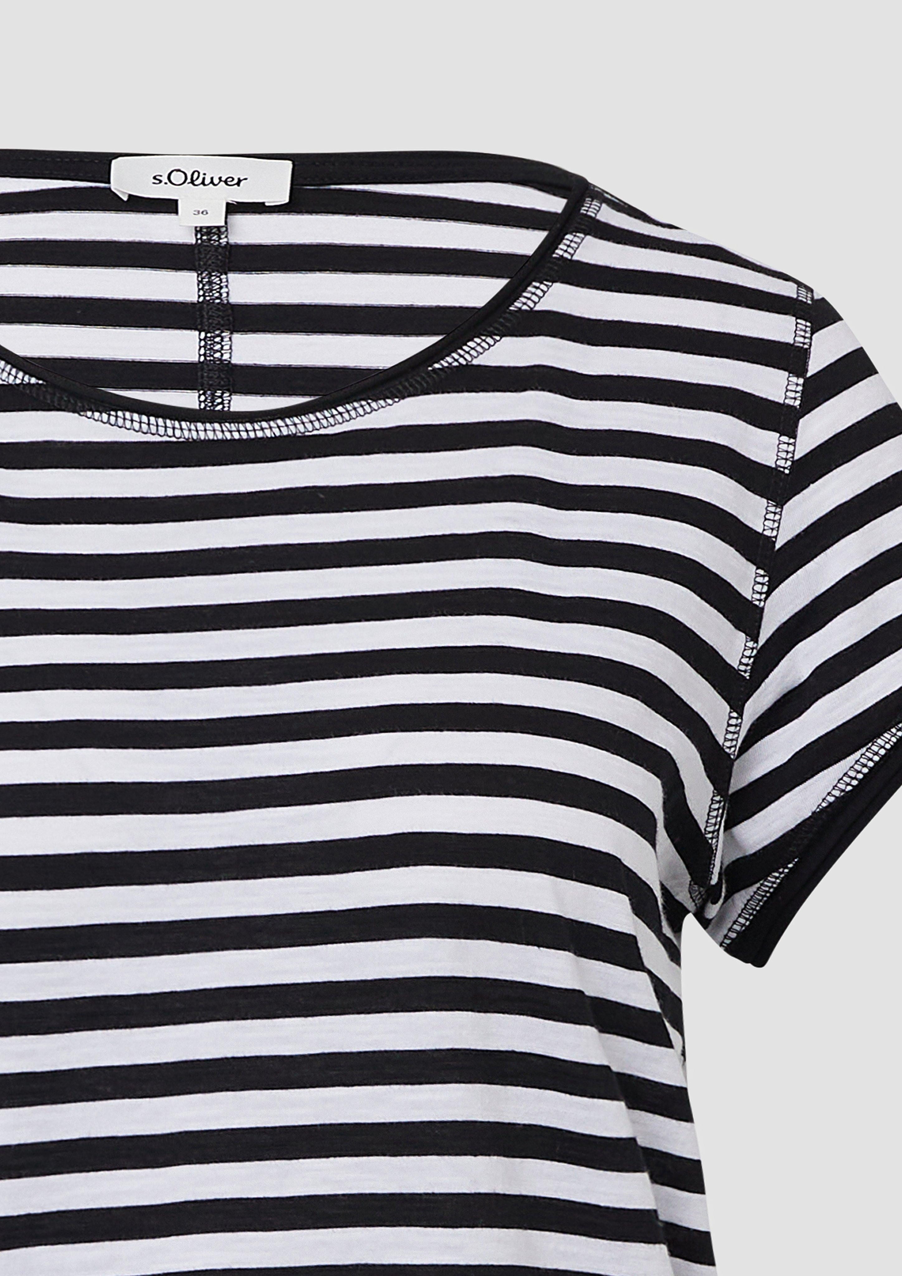 s.Oliver Kurzarmshirt T-Shirt mit Rollkanten und günstig online kaufen