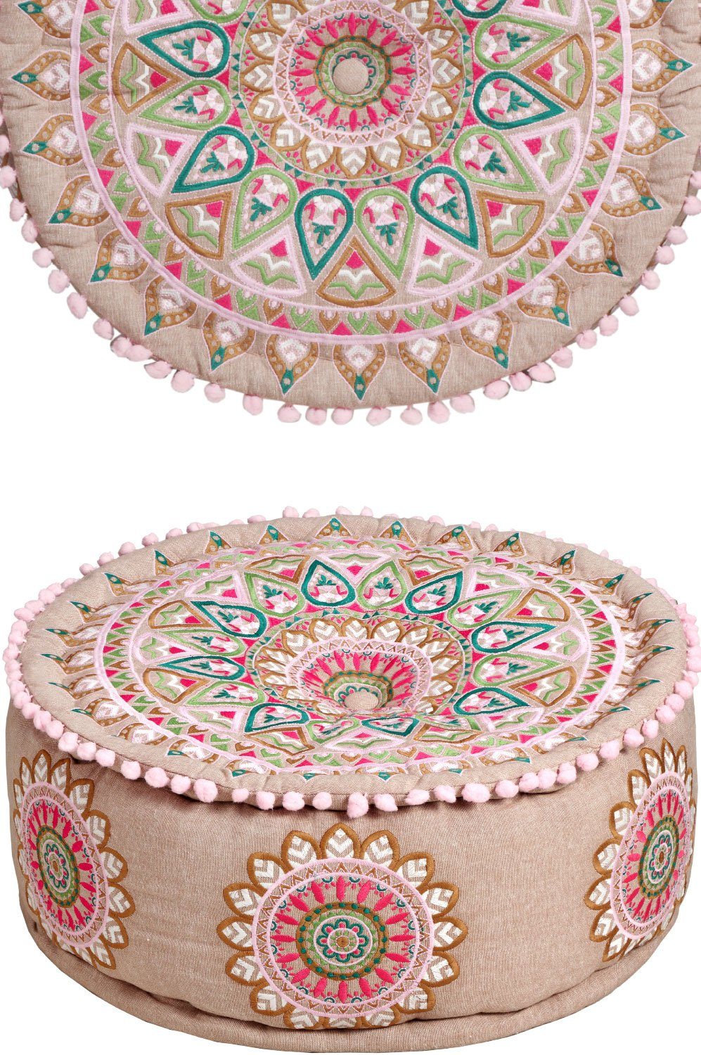 Marrakesch Orient & Mediterran Interior Pouf Orientalische Sitzhocker Pouf Dekoration Badar -1- (1-St), Handarbeit