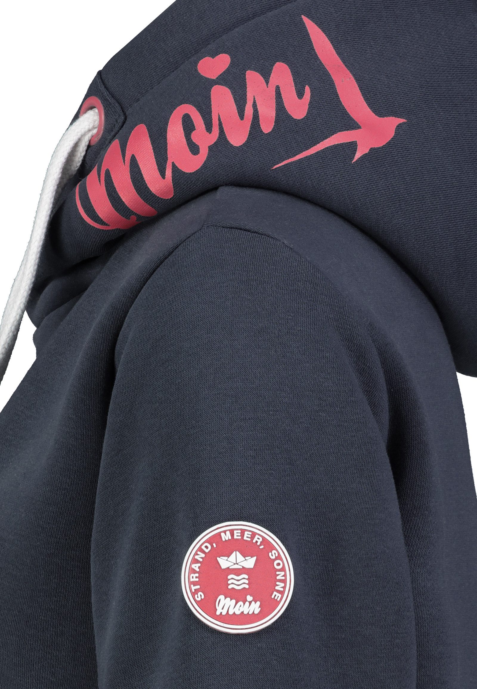 Eight2Nine Kapuzenpullover Damen Hoodie mit Küstenbackprint Sweater, Kapuzensweatshirt mit Kängurutasche, mit Kapuze