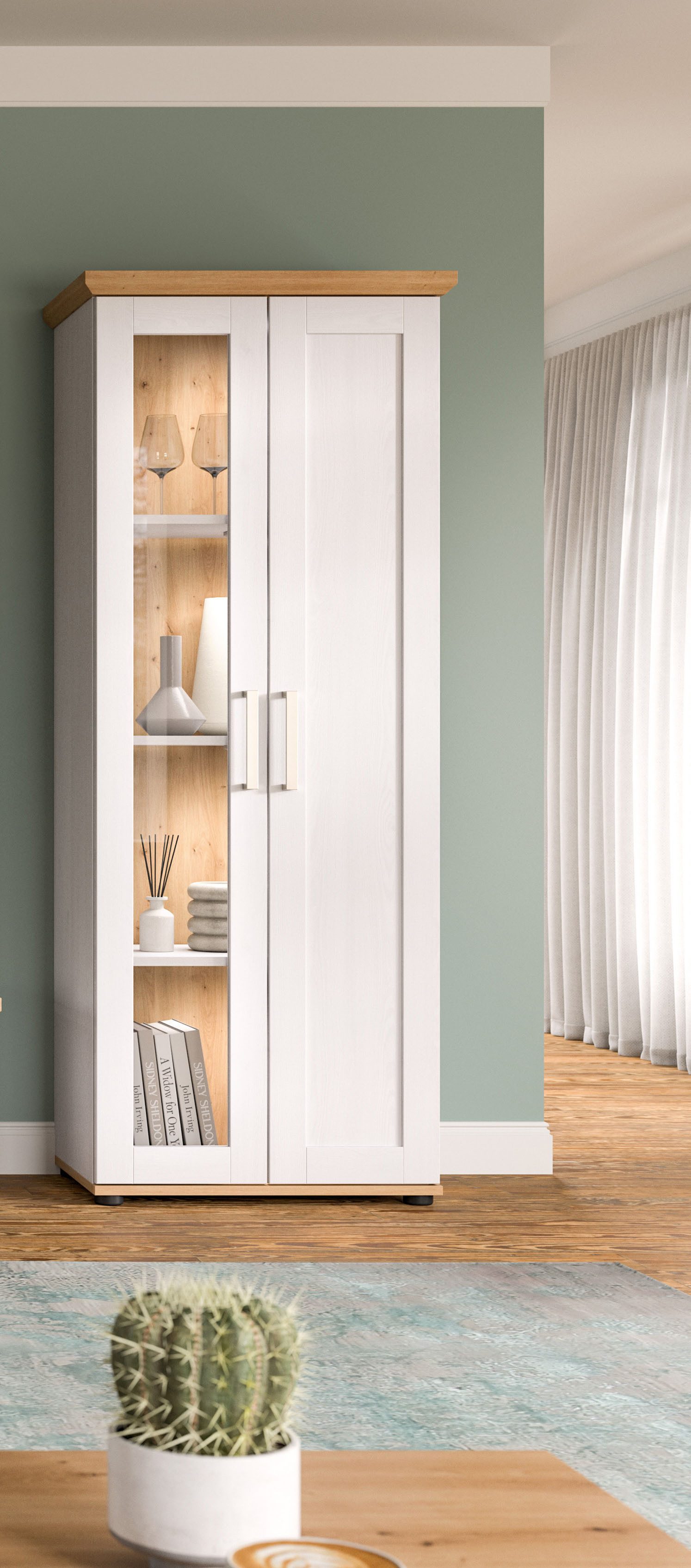 Home affaire Vitrine Cosenza, Höhe 161 cm, 2 Türen, 4 Fächer (1-St) Vitrine günstig online kaufen