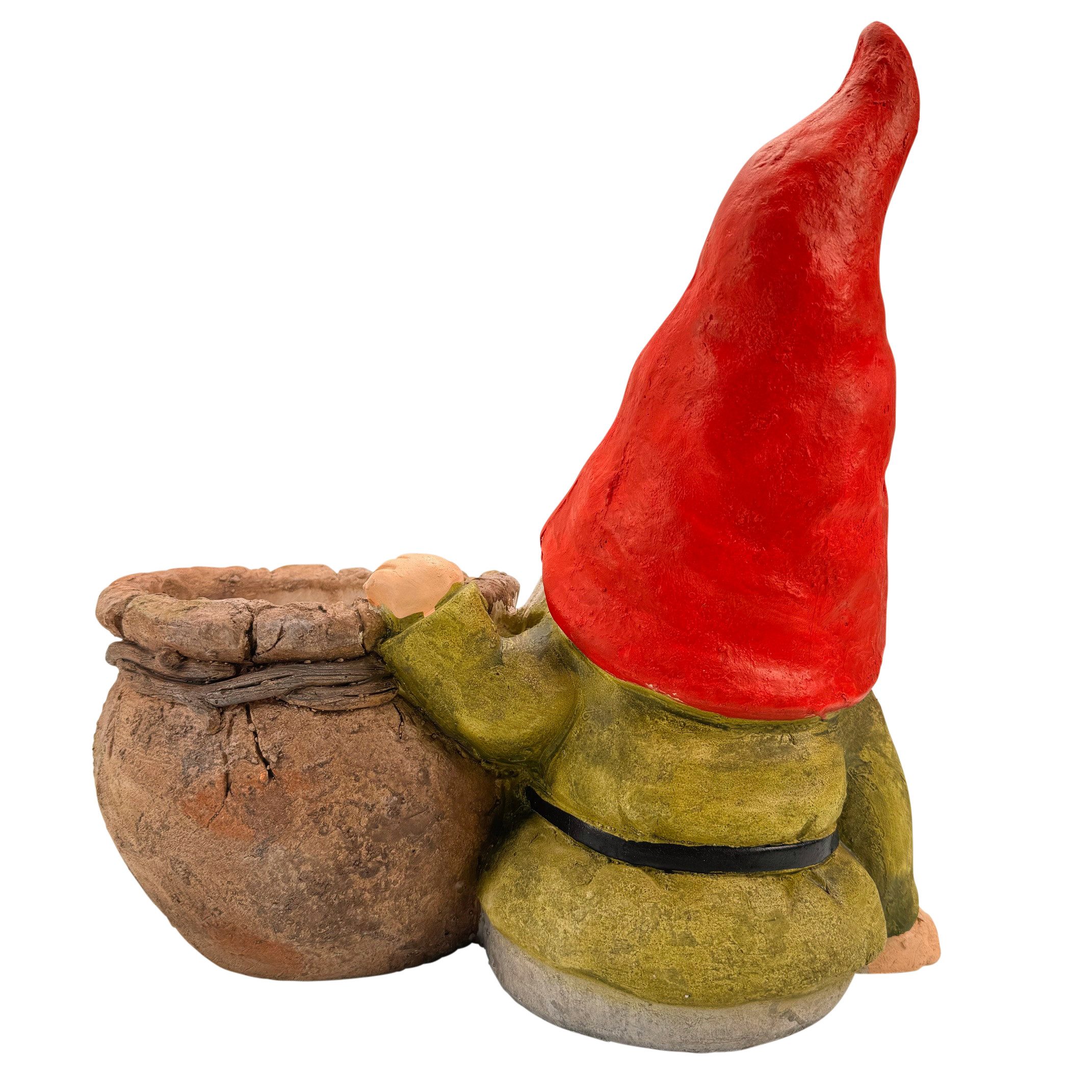 Online-Fuchs Gartenfigur großer Gartenzwerg mit Blumentopf günstig online kaufen