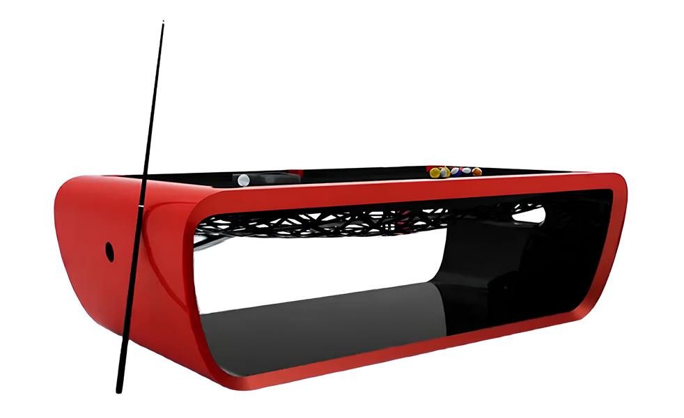 JVmoebel Billardtisch Professioneller 7FT Pooltisch Billardtisch in Rot - Spieltisch Billard, Made in Europe