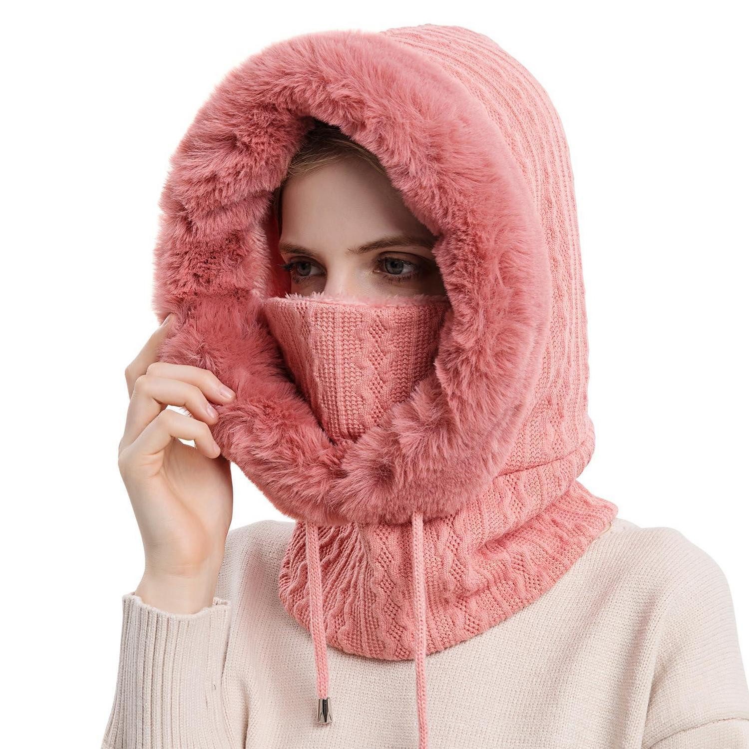 LuxusKollektion Sturmhaube Sturmhaube Balaclava Gesichtsmaske Kapuzenschal Einheitsgröße H-Rot-08