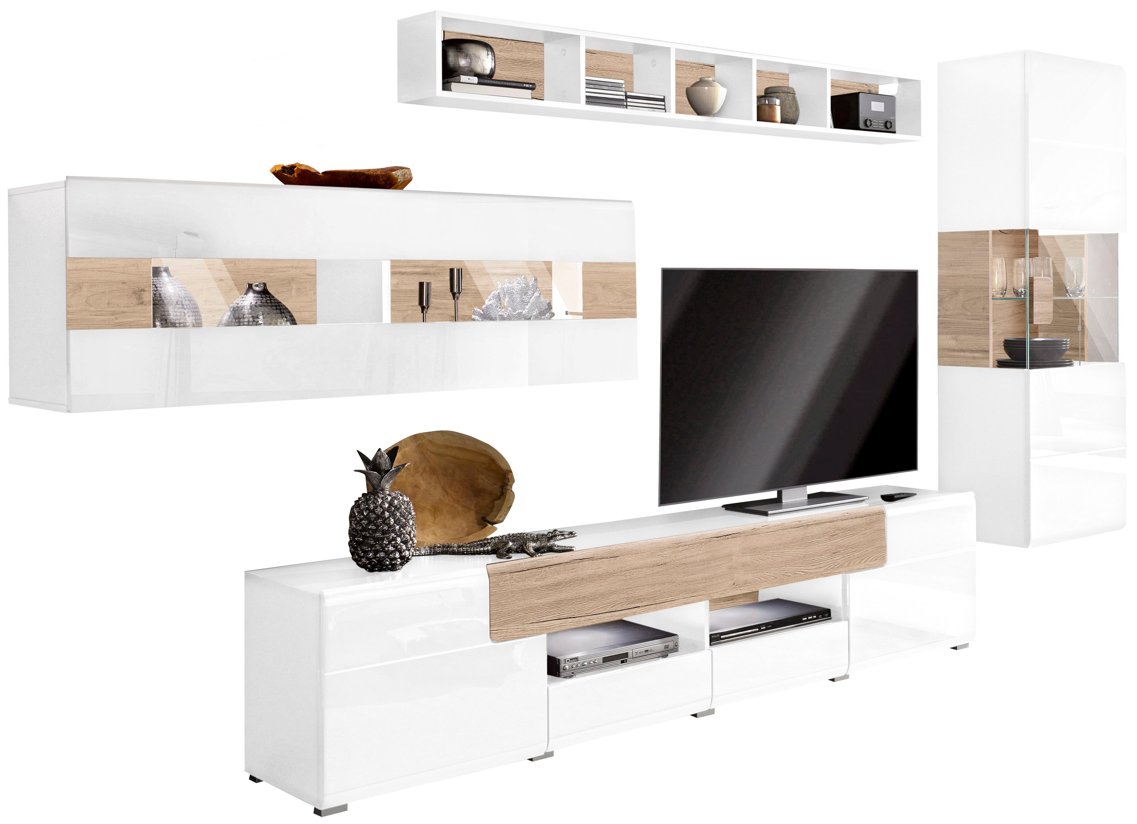 INOSIGN Wohnwand Toledo,Breite 391cm stilvolle Mediawand ohne Beleuchtung, günstig online kaufen