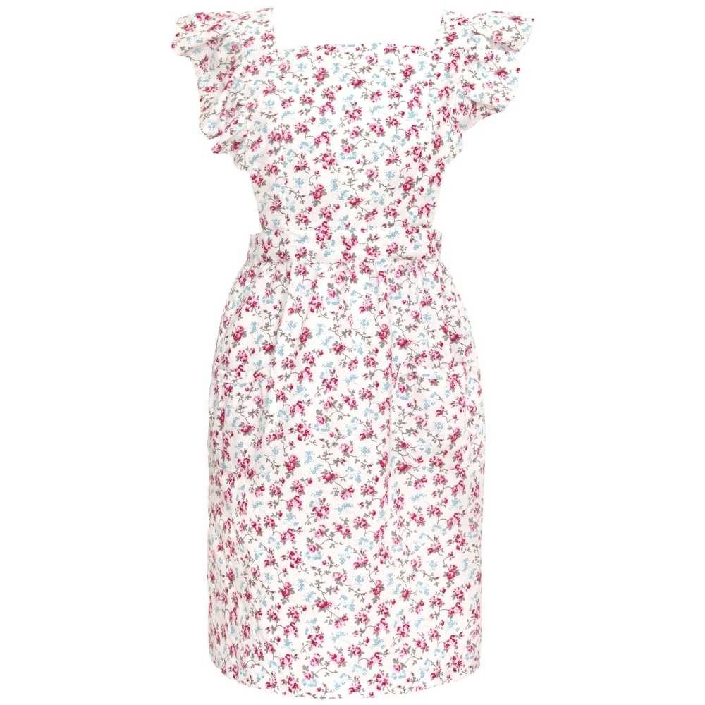 Greengate Kochschürze Greengate Schürze mit Rüschen ELSY Weiß mit Blumen