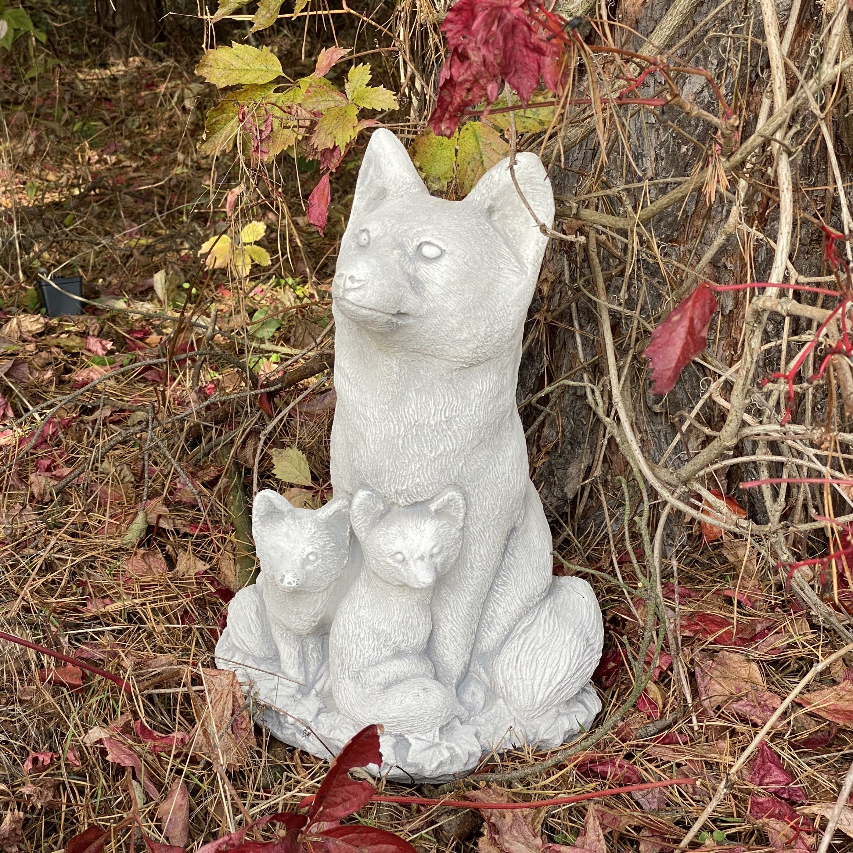 gartendekoparadies.de Gartenfigur Fuchs - Familie, Steinfigur, H. 44 cm, 19 kg, Frostsicher