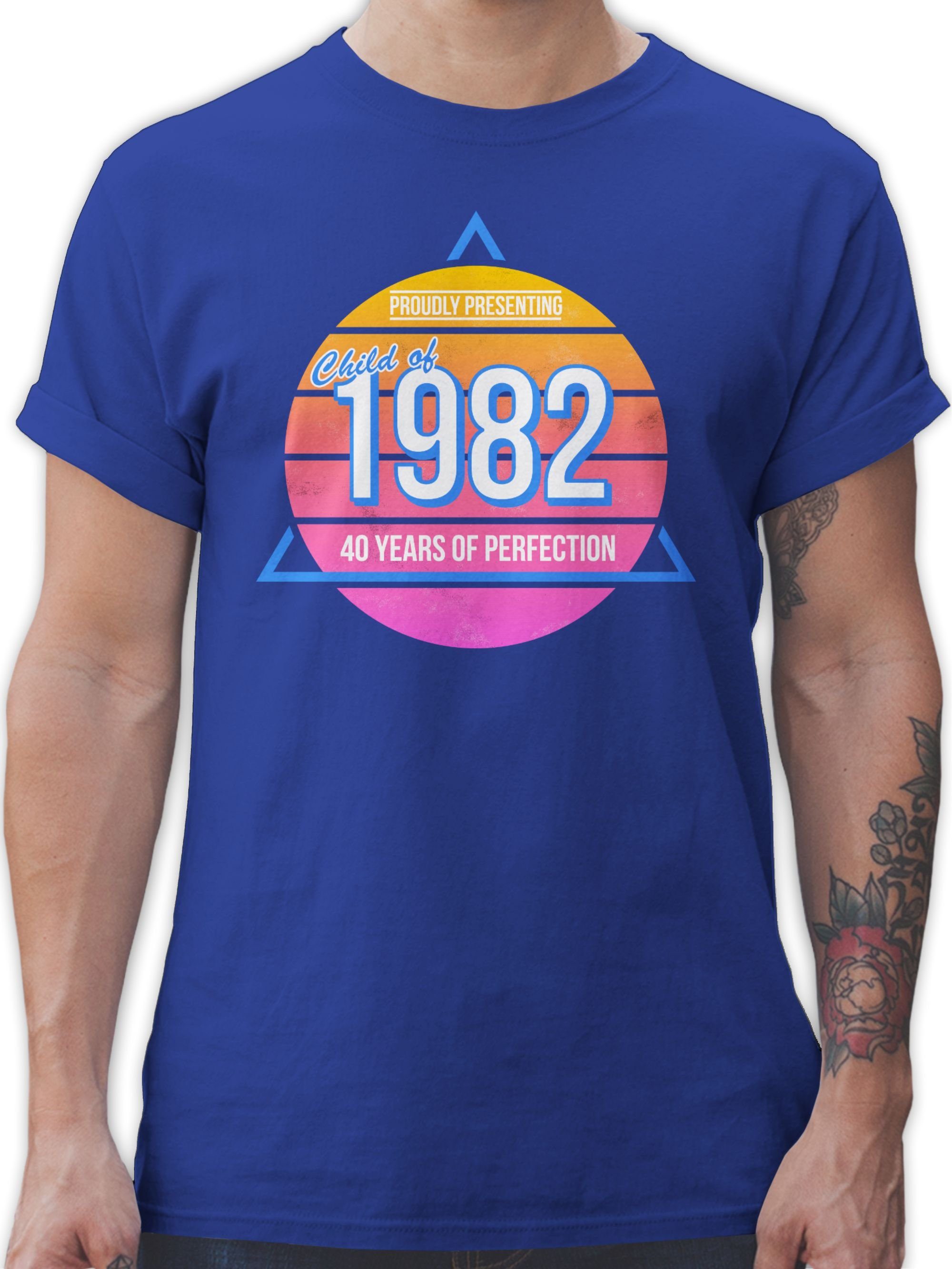 Retro 1982 Geburtstag Shirtracer T-Shirt Royalblau 40. of Child Vierzig 2
