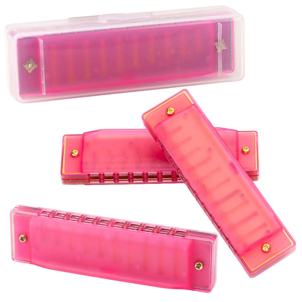 LEAN TOYS Mundharmonika Blasinstrument Kinderharmonika Einsteigerinstrument diatonisch, Spar-Set, 1-St., 11 x 3 x 2 cm leicht, 10 Kanäle, diatonisch, Schutzetui, Einsteiger