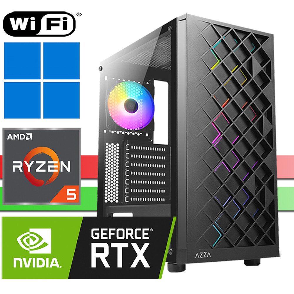 X-HARDWARE X-Gaming 5500 Computer, 16GB RAM, 1000GB NVMe + bis zu 4TB HDD Gaming-PC (AMD Ryzen 5 5500, RTX 3050, 16 GB RAM, 0 GB HDD, 1000 GB SSD, Luftkühlung, Windows 11 Pro)