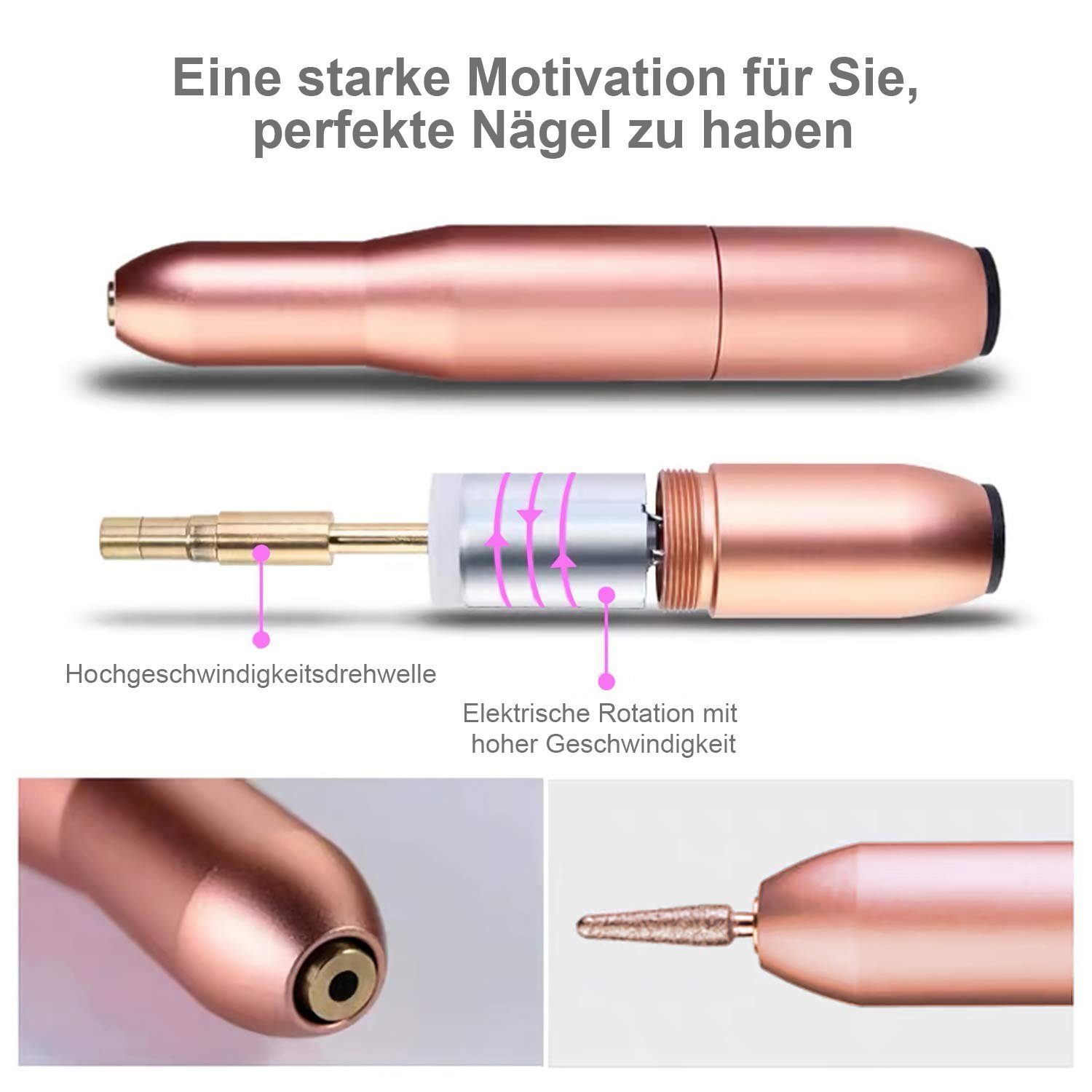 Set 12-in-1 tragbar Maniküre-Pediküre-Set, USB Nagelfräser Kpaloft Elektrisch