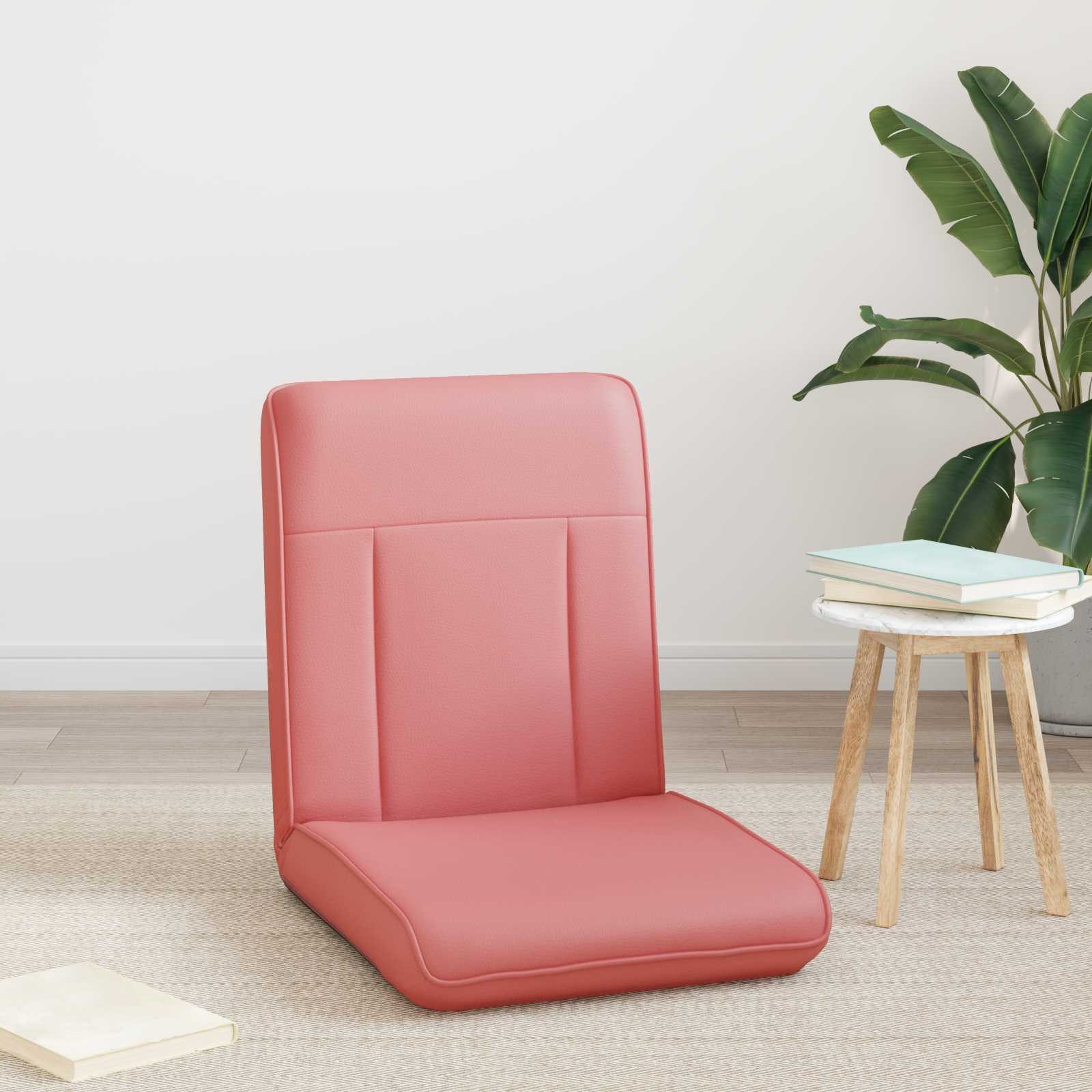 vidaXL Bodenkissen Verstellbarer Fußsessel Rosa Kunstleder