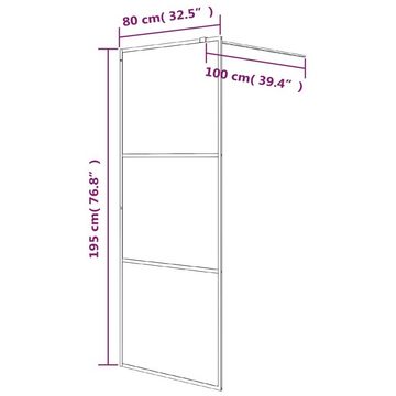 vidaXL Duschwanne Walk In Duschwand für Begehbare Dusche Schwarz 80x195 cm Matt ESG-Glas