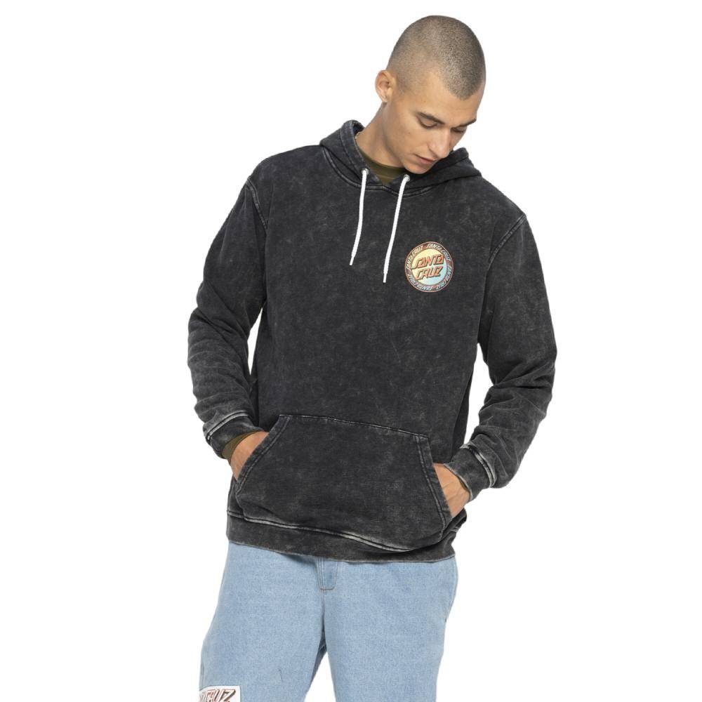 Santa Cruz Hoodie Hoodie Santa Cruz Loud Ringed Dot, G L, F black acid wash (1-tlg) Kängurutasche