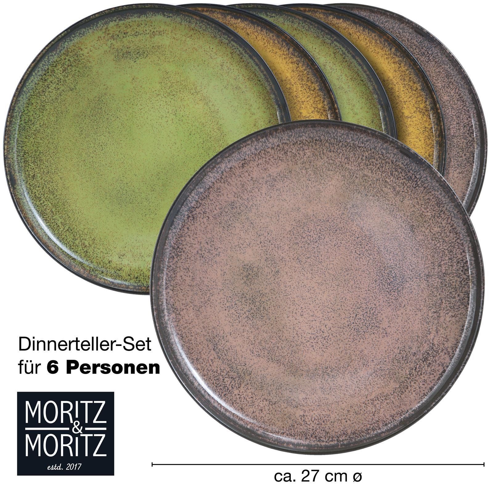Moritz & Moritz Geschirr-Set VIDA Dinnerteller für 6 Personen Vintage (6-tlg), 6 Personen, Porzellan, Spülmaschinengeeignet, Geschirrset für 6 Personen – Bild 2 von 5