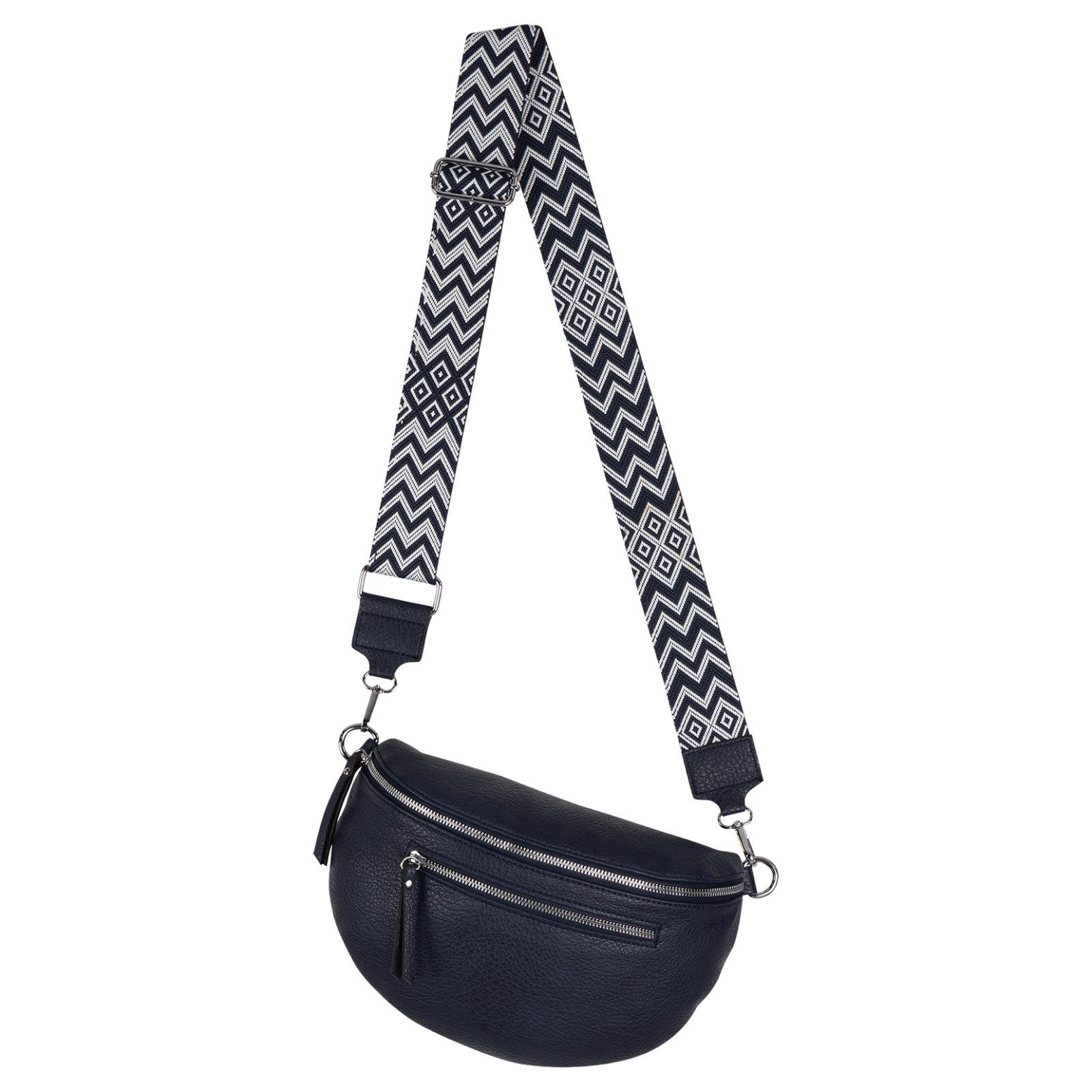 EAAKIE Gürteltasche Bauchtasche Umhängetasche Crossbody-Bag Kunstleder Italy-Design, als Schultertasche, CrossOver, Umhängetasche tragbar