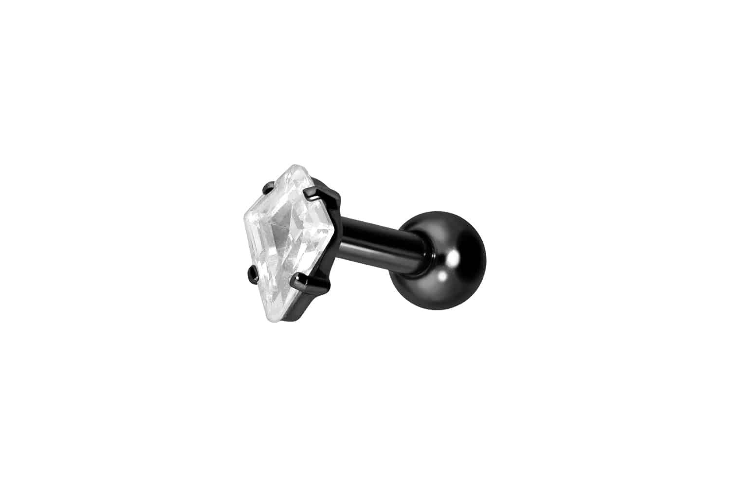 Piercing-Set Titan Ohrpiercing mit Innengewinde KRISTALLRAUTE