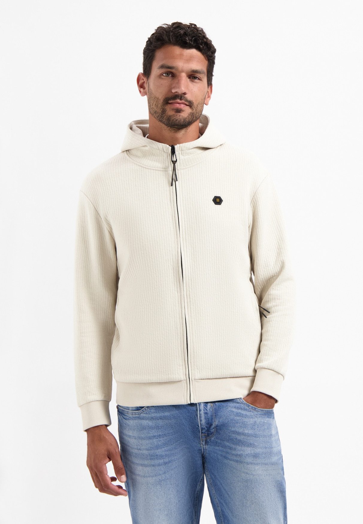 NO EXCESS Sweater No Excess Strukturierte Kapuzenjacke