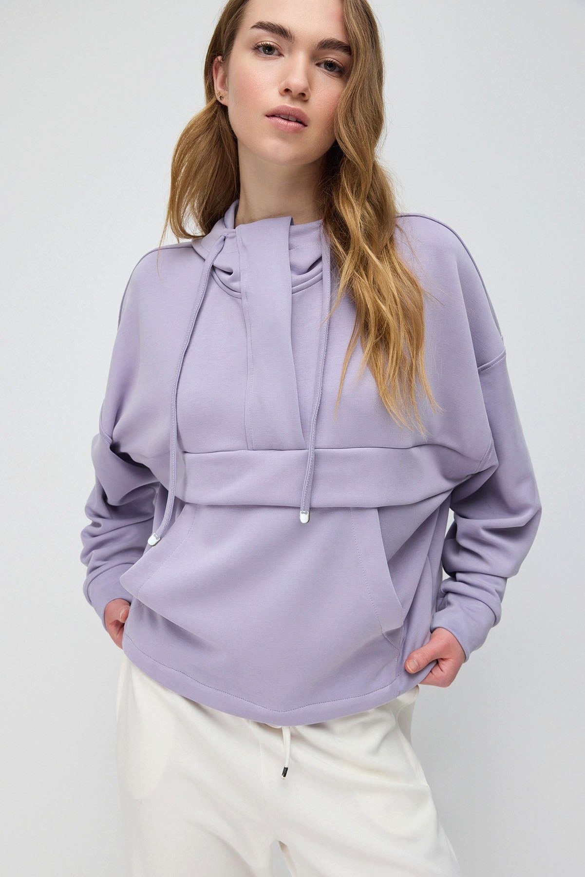 Kapuzensweatshirt Sweatshirt mit Taschen und halbem Reißverschluss