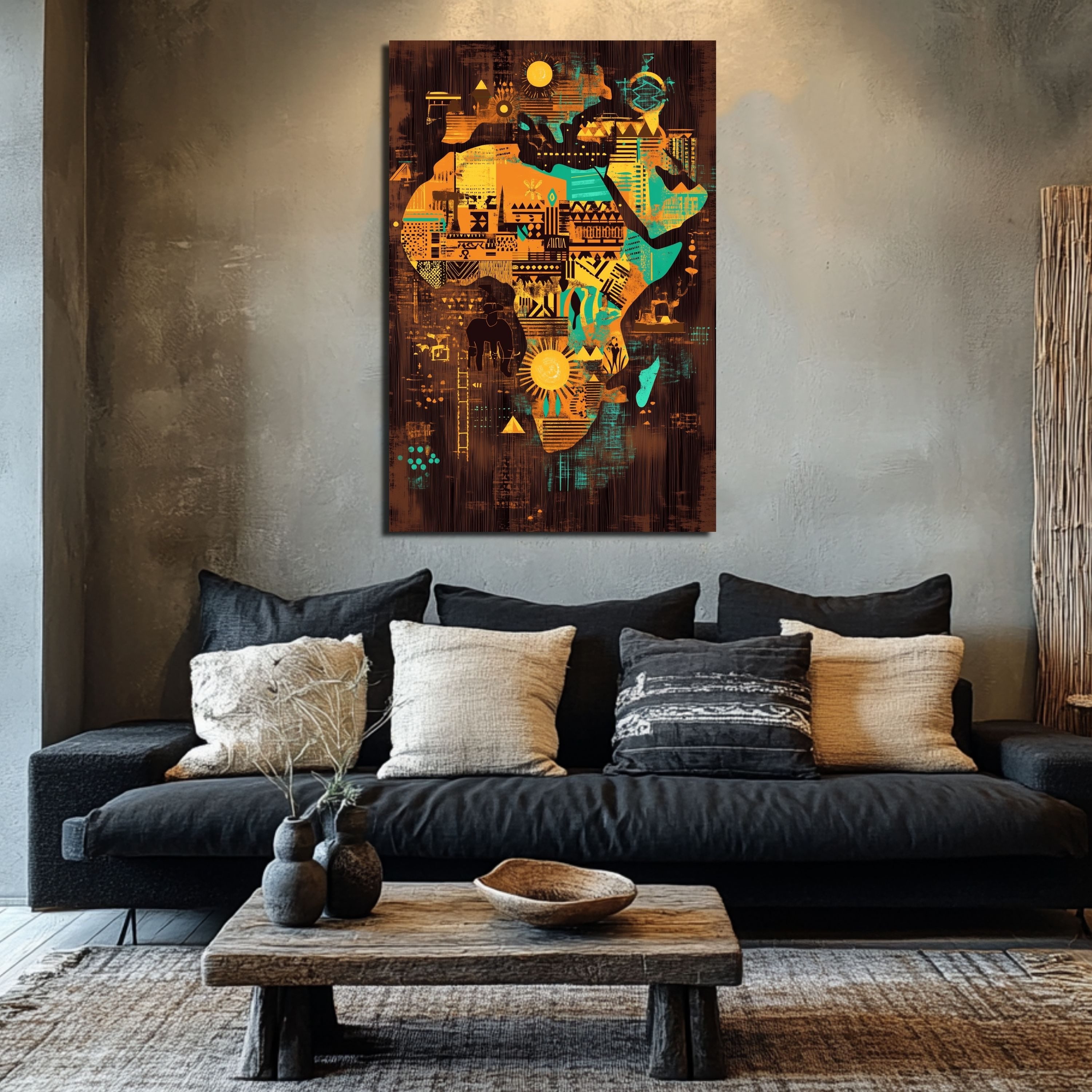 DARO Design Leinwandbild Modern Abstrakt Wandbilder XXL Wandbild Wand Deko Leinwand Bilder, (Kontinent Afrika - Bild Groß Wohnzimmer Schlafzimmer Küche Esszimmer Einteilig Querformat Fotodruck Leinwände Wanddeko Abstrakte Kunst Boho), 30x20cm