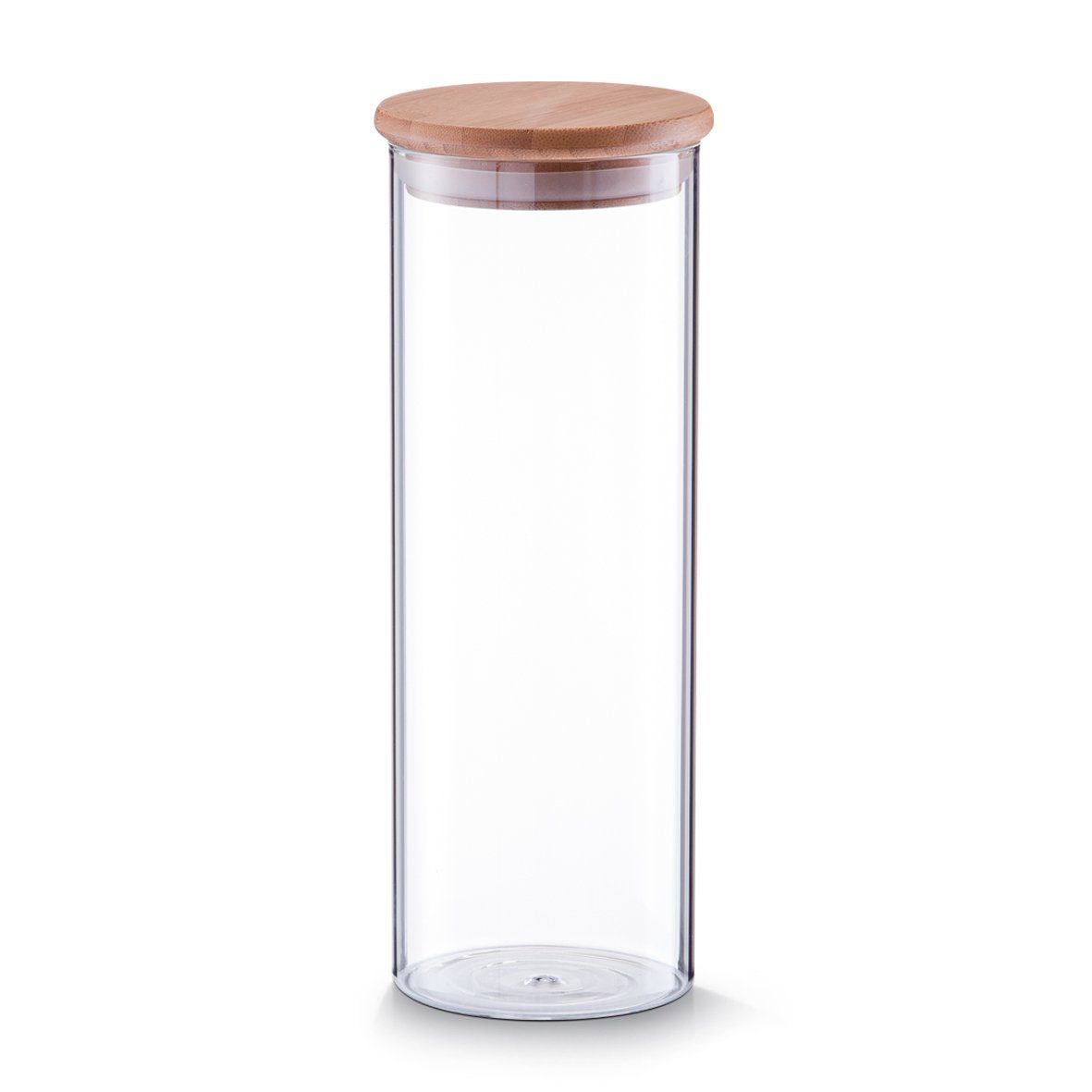 Zeller Present Deckel Vorratsglas m. Bambusdeckel, 1600 ml, Glas/Bambus, transparent, Ø10,5 x 28 cm