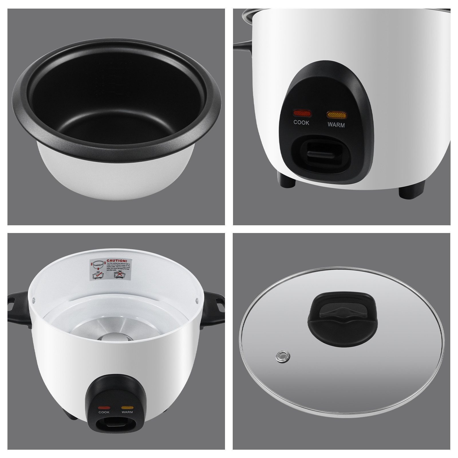 OZAVO Reiskocher OZRC-10 1L Warmhaltefunktion Mit Messbecher und Löffel, 400W, Mini Schnellkochtopf klein reiskocher rice cooker