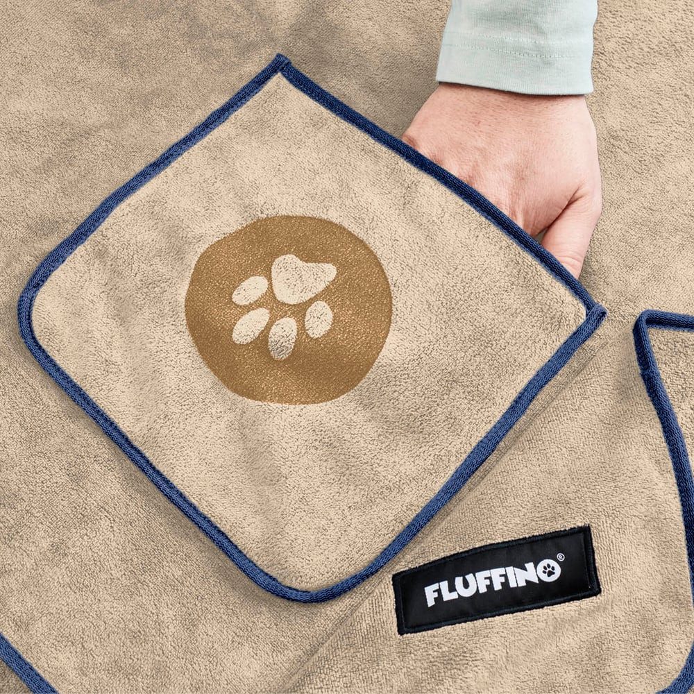 FLUFFINO® Hundehandtuch Badehandtuch für Hunde & Katzen Mikrofaser – 4er-Pack, hohe Saugfähigkeit Reinigung Fell schnell trockend Badehandtuch