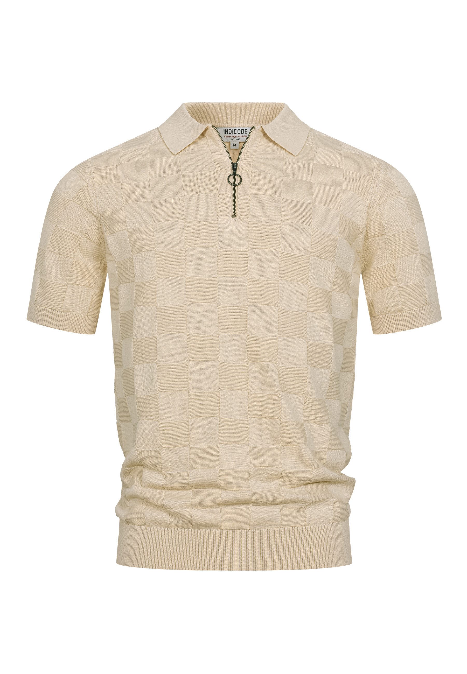 Indicode Poloshirt Herren INFras Polo Shirt Herrenshirt Strick-Polo aus Baumwolle mit Reißverschluss