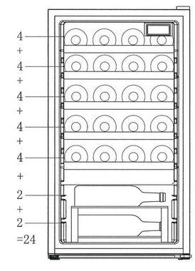 Hanseatic Weinkühlschrank HWC24FCBH, für 24 Standardflaschen á 0,75l