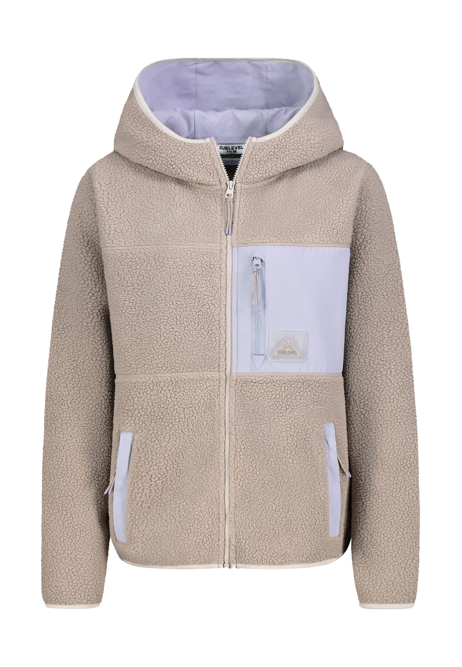 SUBLEVEL Fleecejacke Damen Outdoorfleecejacke mit Brusttasche und Kapuz Out günstig online kaufen