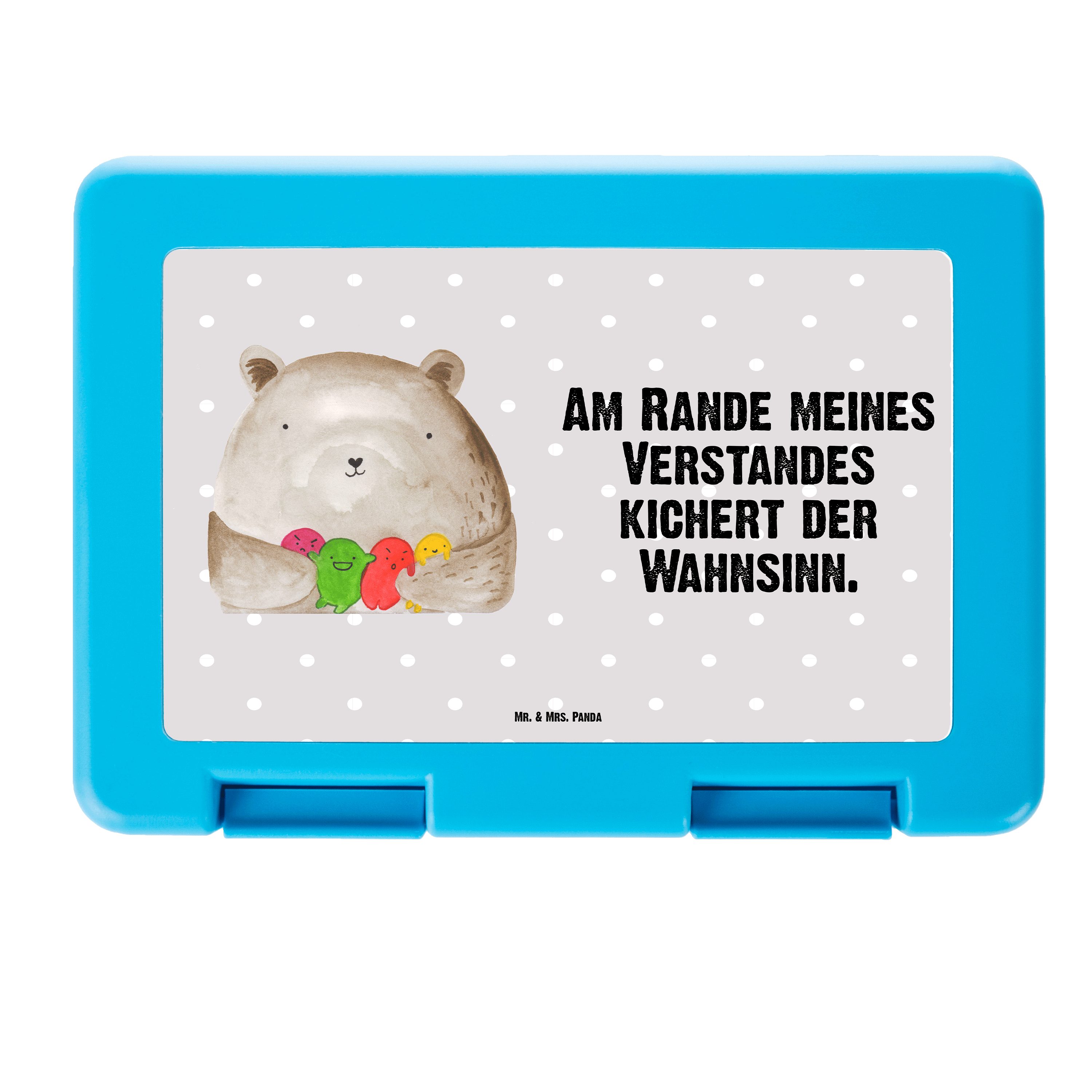 - - Teddybär, Mrs. Butterbrotdose, Mr. Brotz, Premium (1-tlg) Geschenk, Panda & Grau Butterdose Pastell Gefühl Bär Kunststoff,