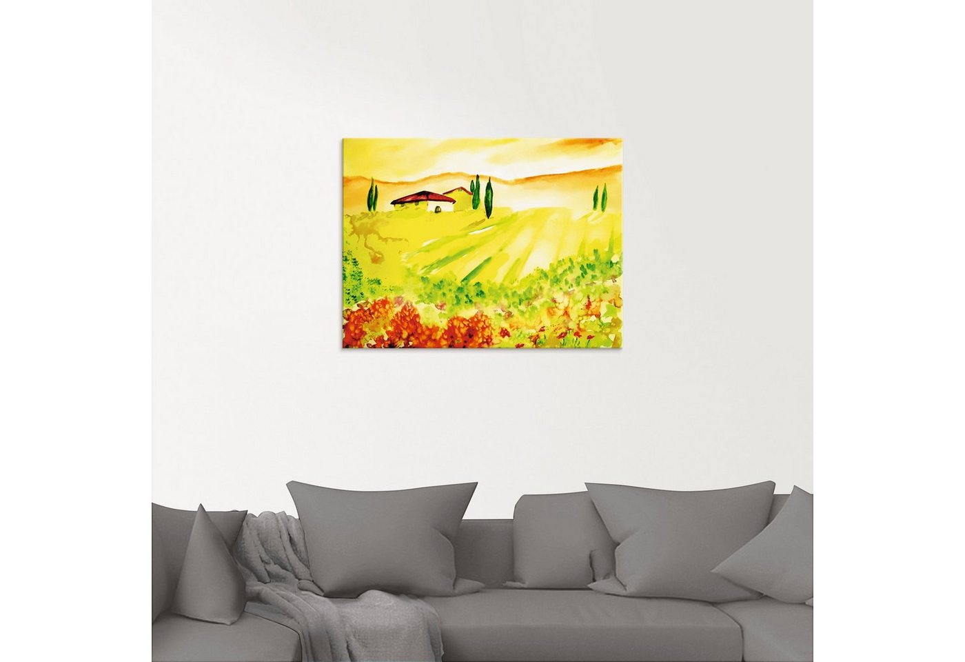 Artland Glasbild »Licht der Toskana«, Felder (1 Stück)-HomeTrends