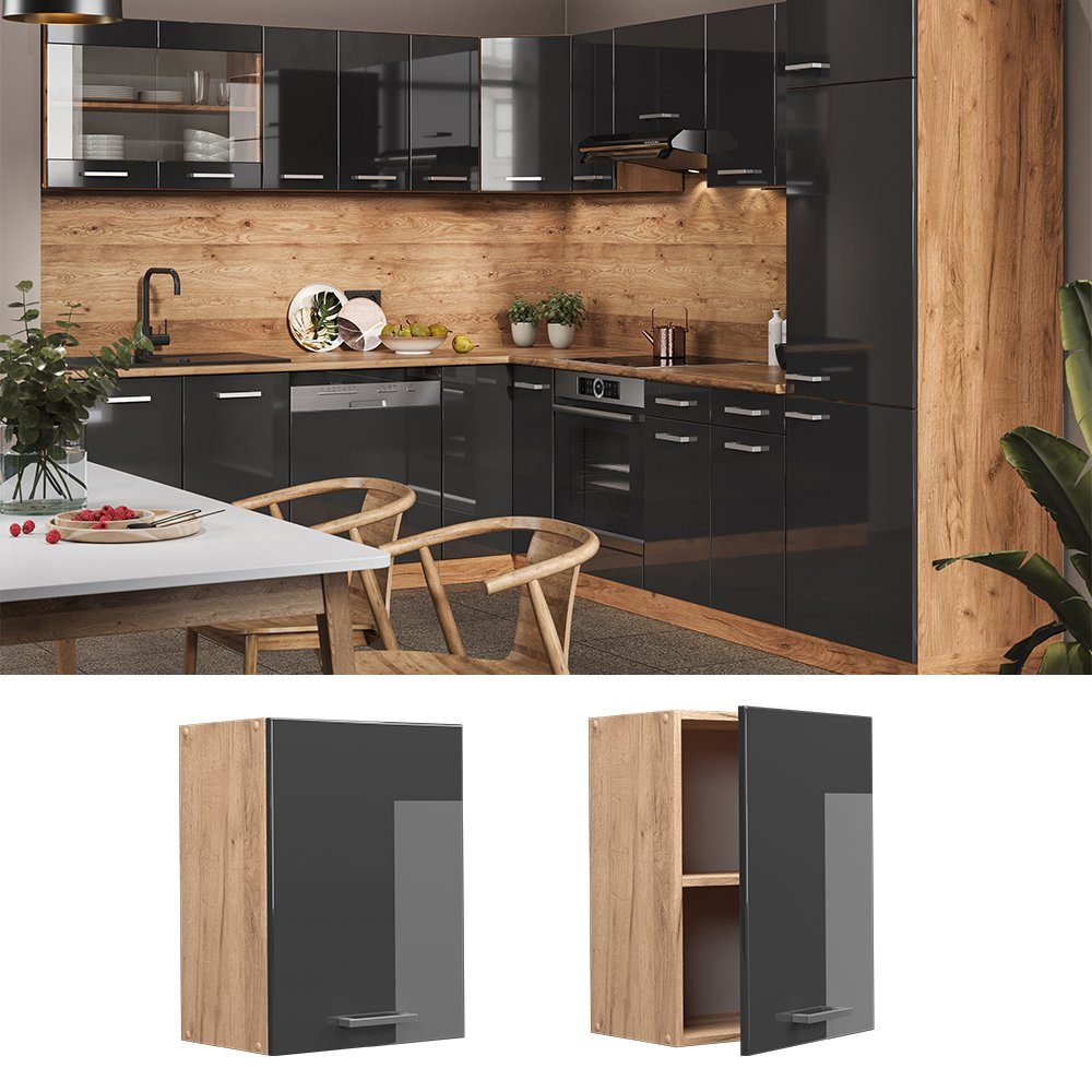 Vicco Hängeschrank R-Line, Anthrazit Hochglanz/Goldkraft Eiche, günstig online kaufen